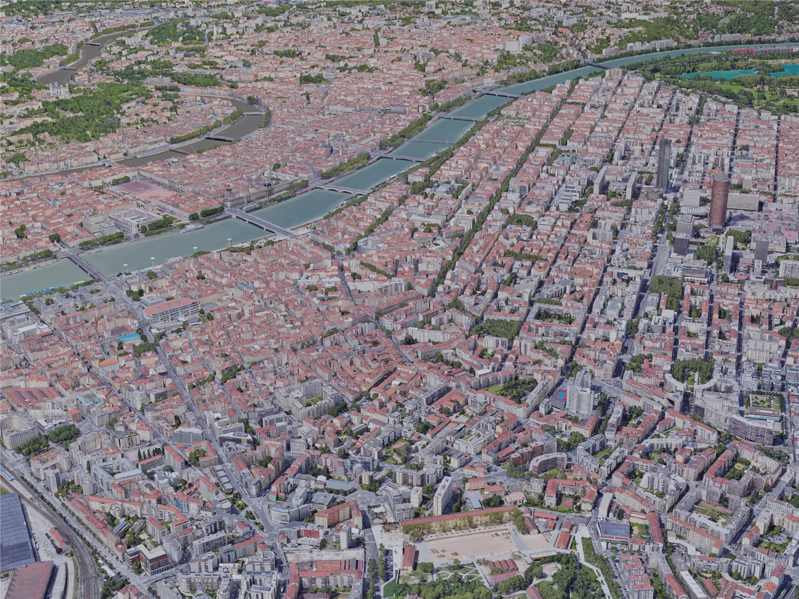 Lyon City, France (2019) 3D Model main preview