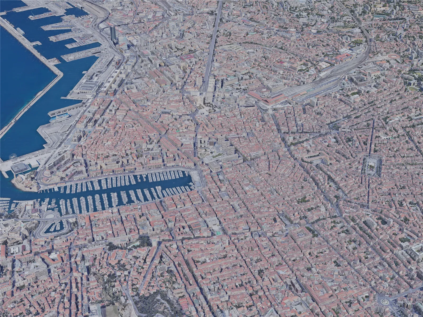 Marseille City, France (2019) 3D Model main preview
