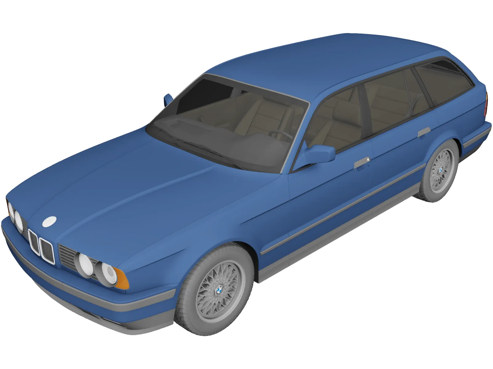 BMW 5-Series E34 Touring (1991) 3D Model main preview