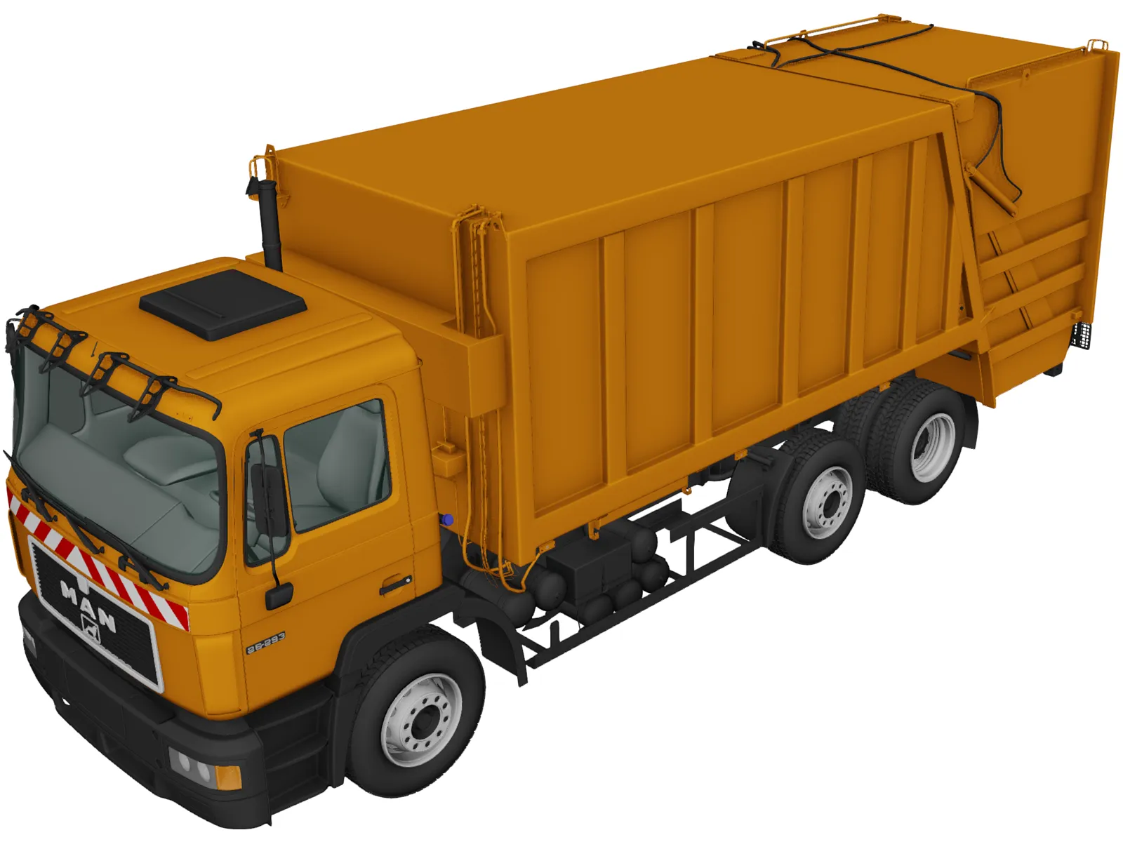 Man F-2000 Garbage Truck (1990) 3D Model main preview