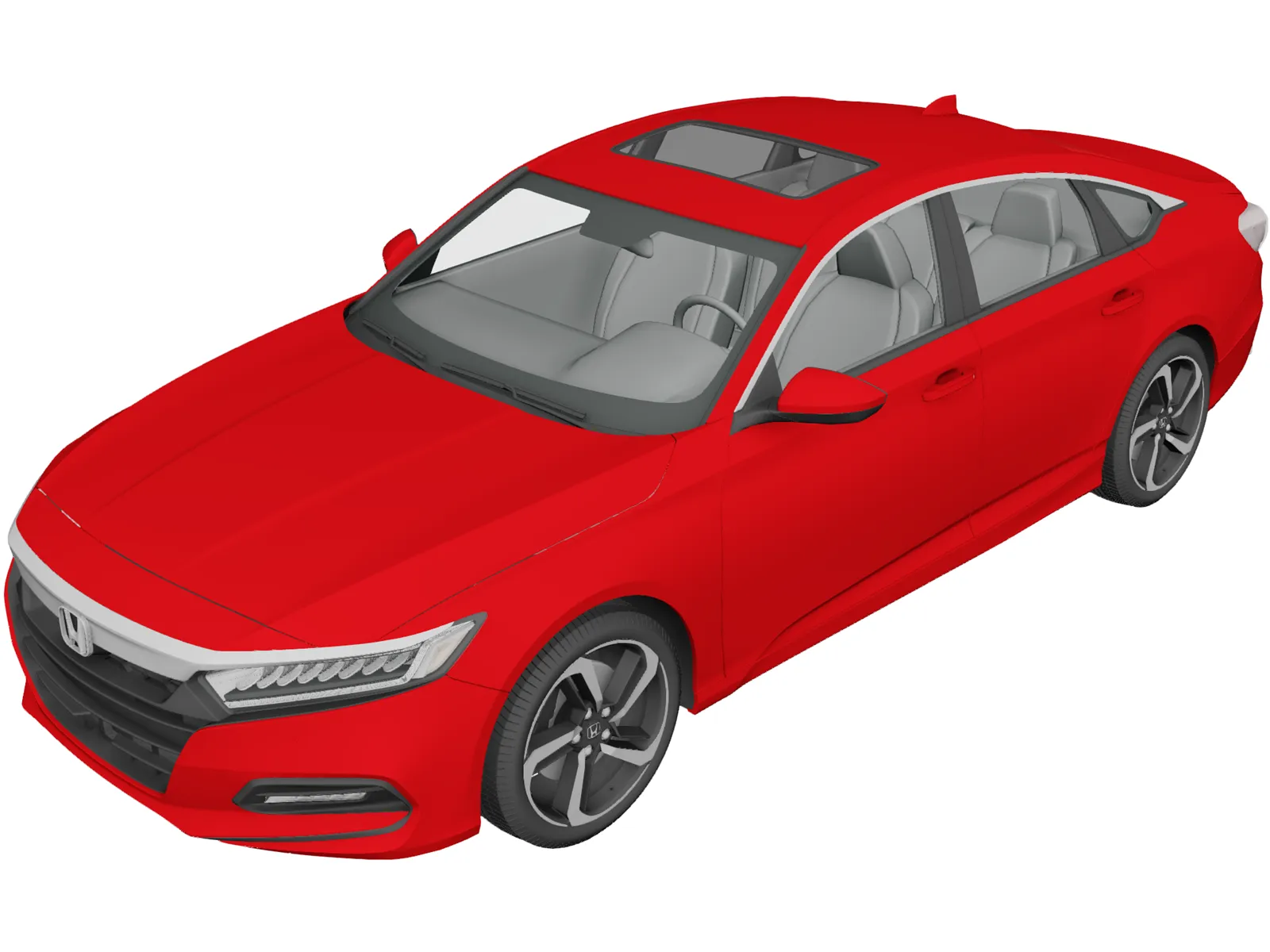 Honda Accord Sport Sedan (2018) 3D Model main preview