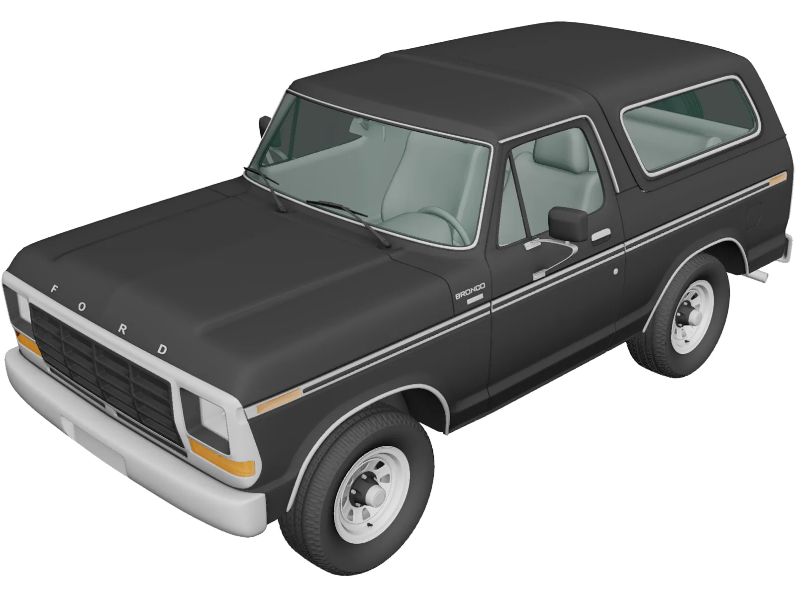 Ford Bronco Wagon (1978) 3D Model main preview