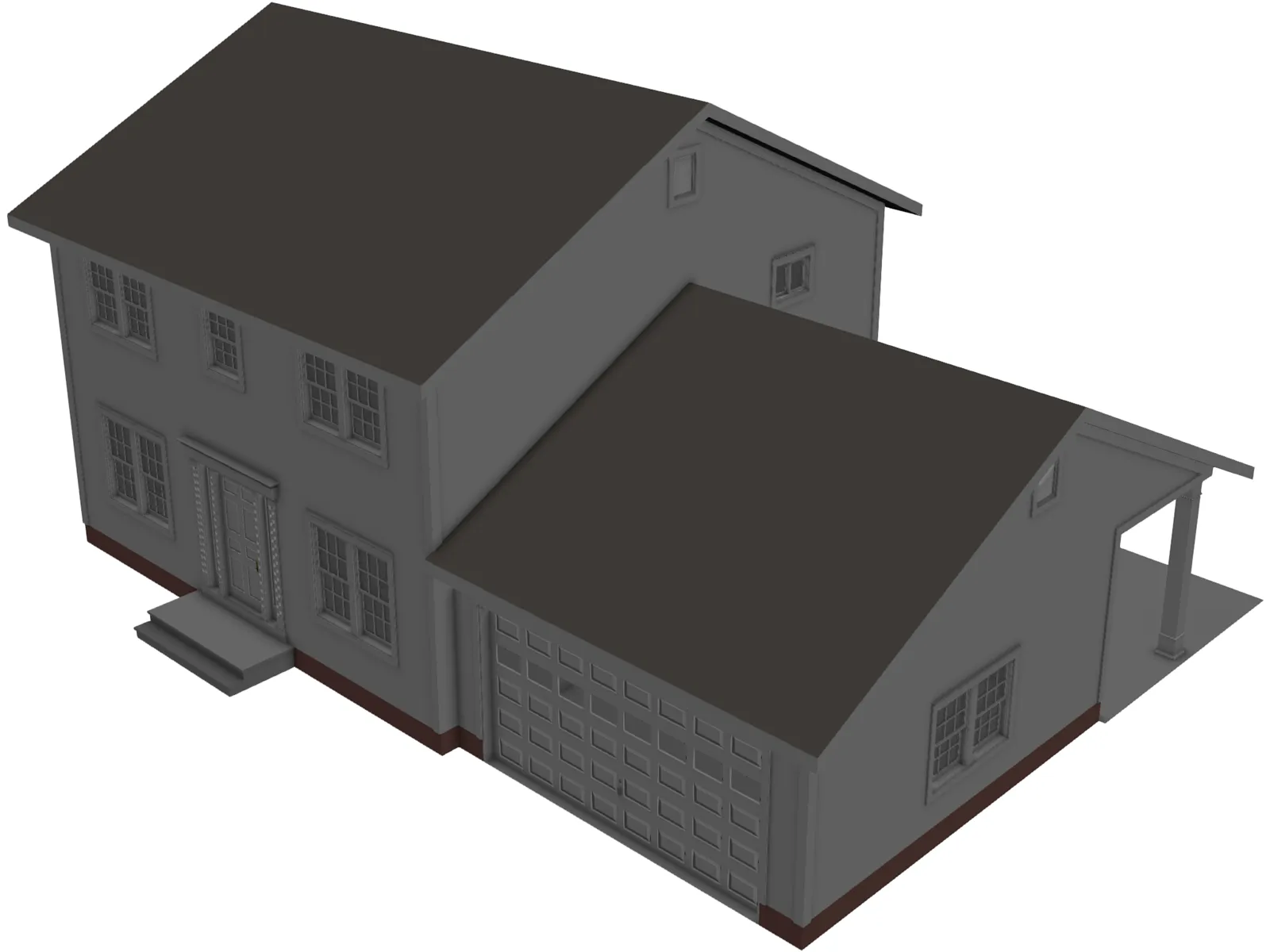 Colonial Style House 3D Model main preview