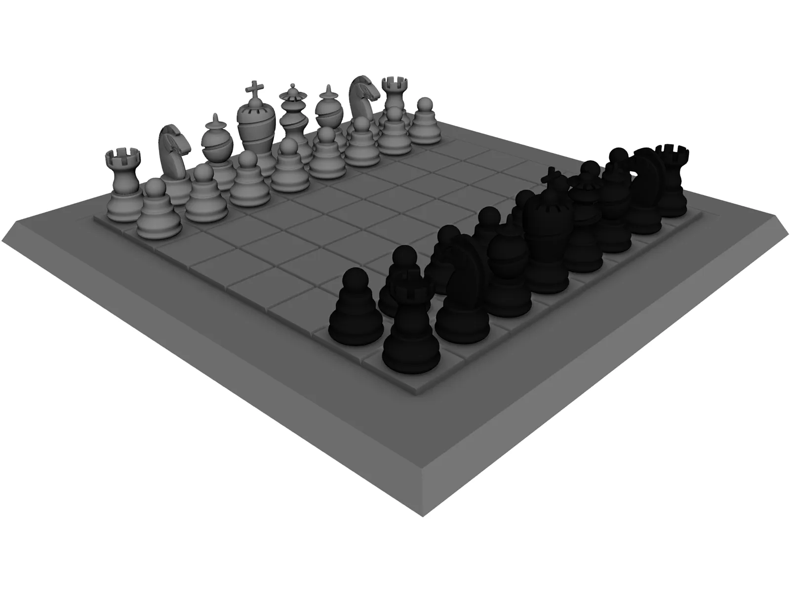 Chess Set 3D Model main preview