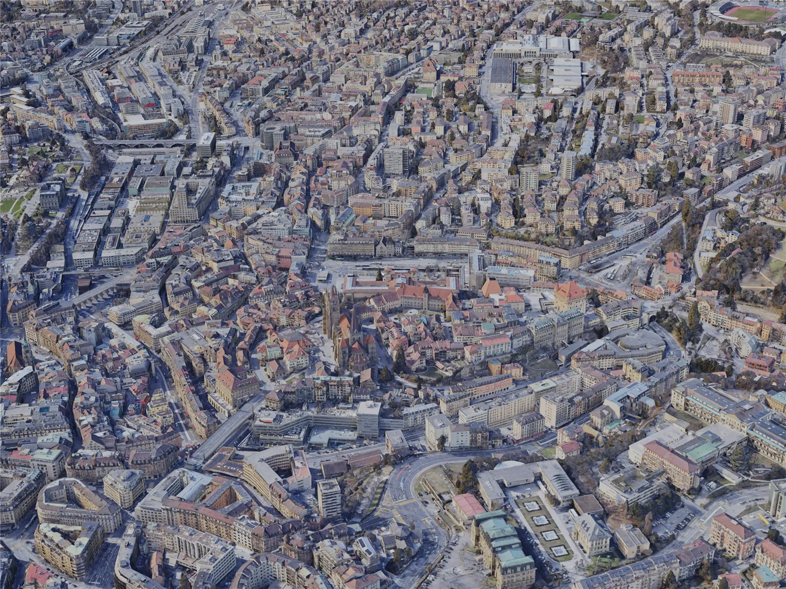 Lausanne City, Switzerland (2019) 3D Model main preview