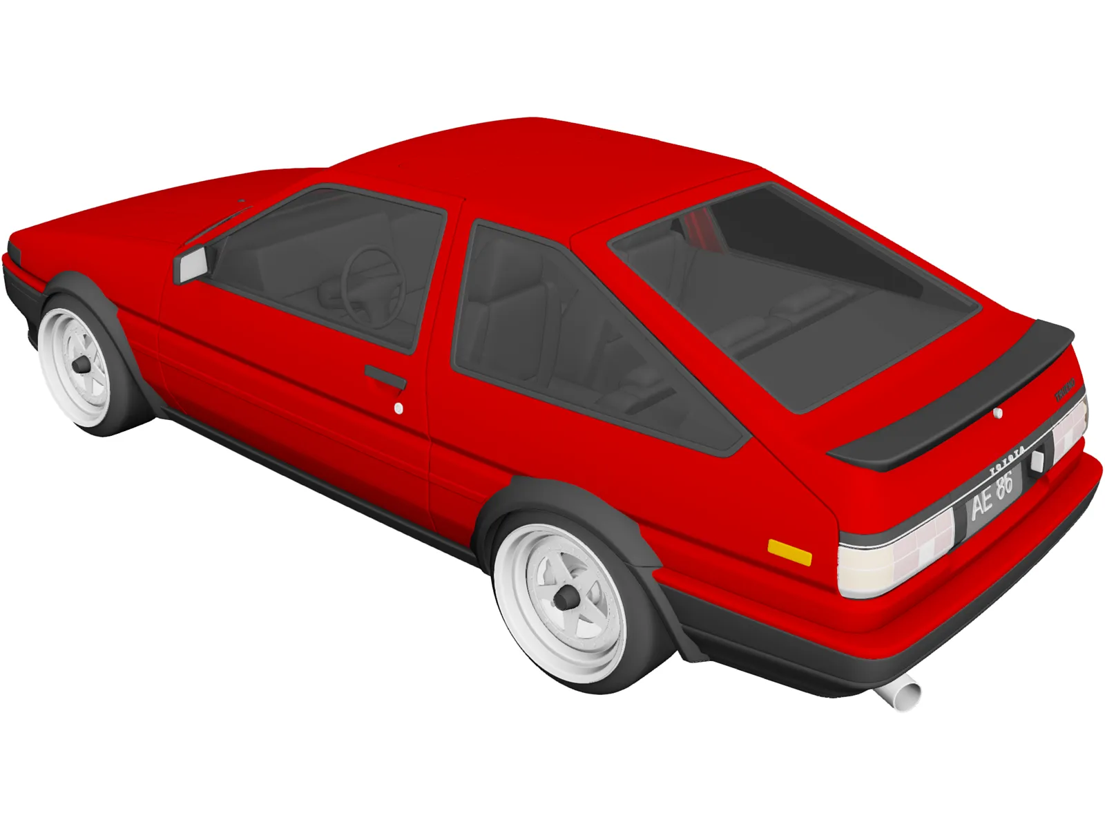 Toyota AE86 (1986) 3D Model main preview