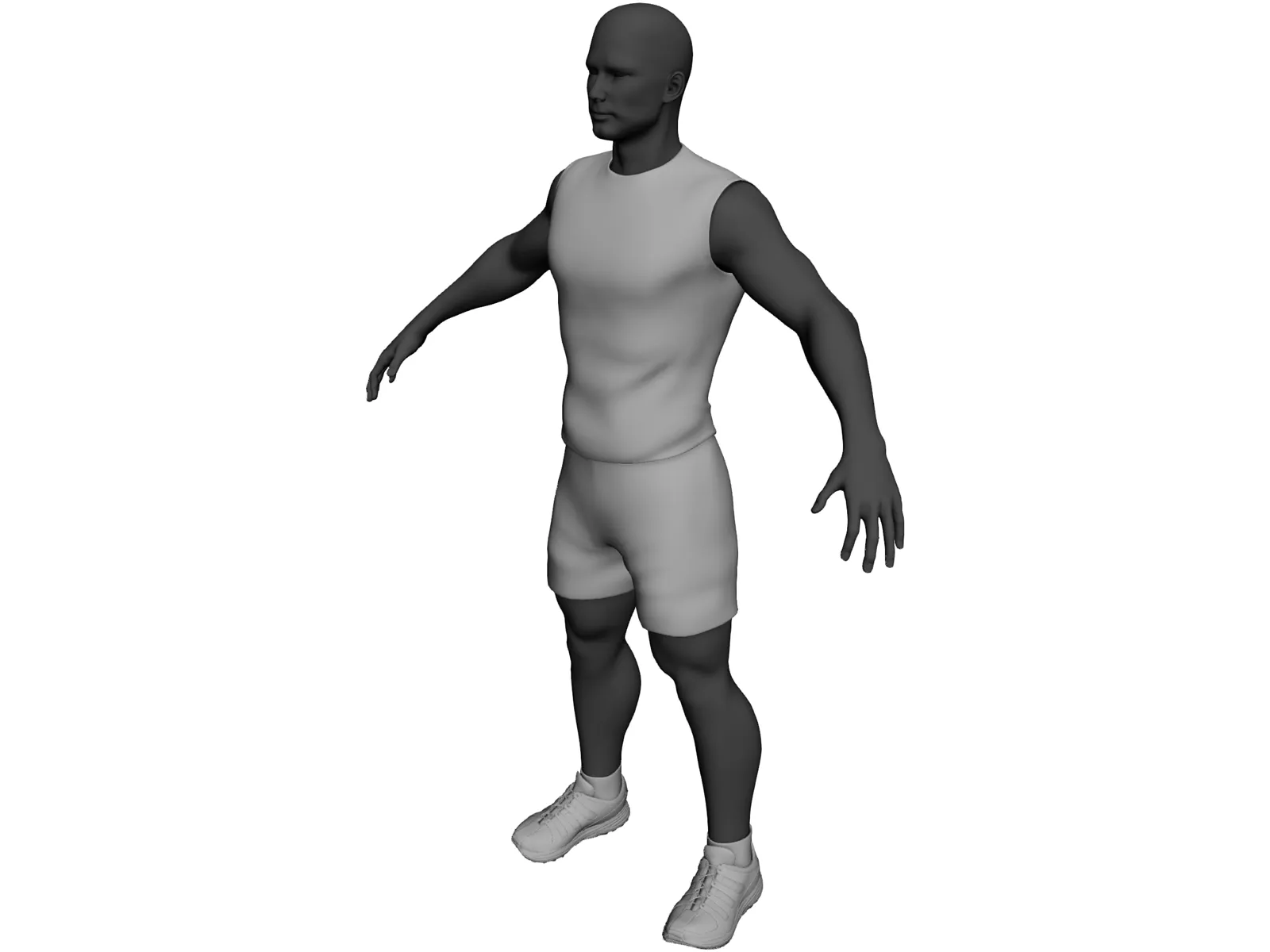 Athlete Male 3D Model main preview