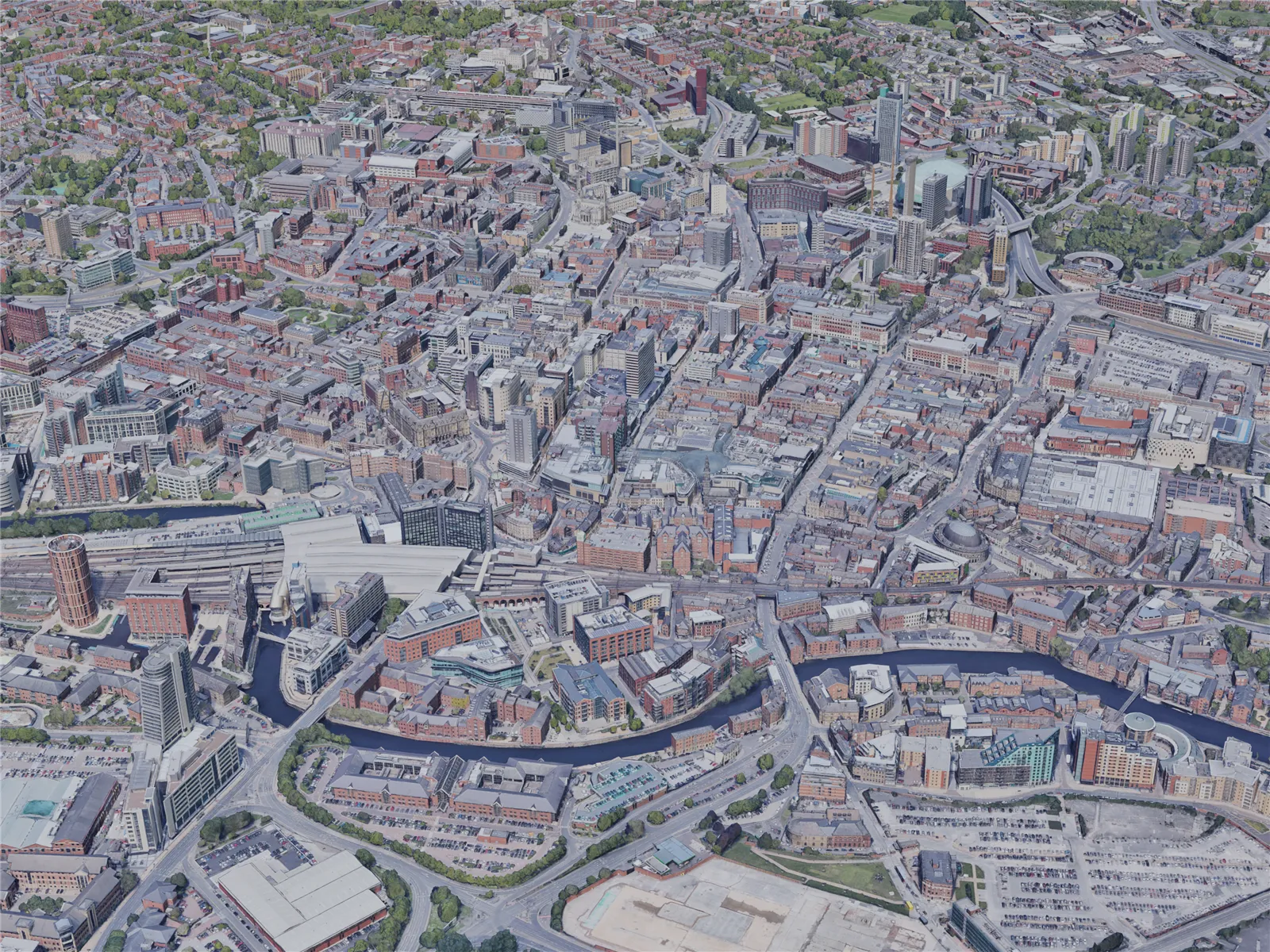 Leeds City, UK (2019) 3D Model main preview