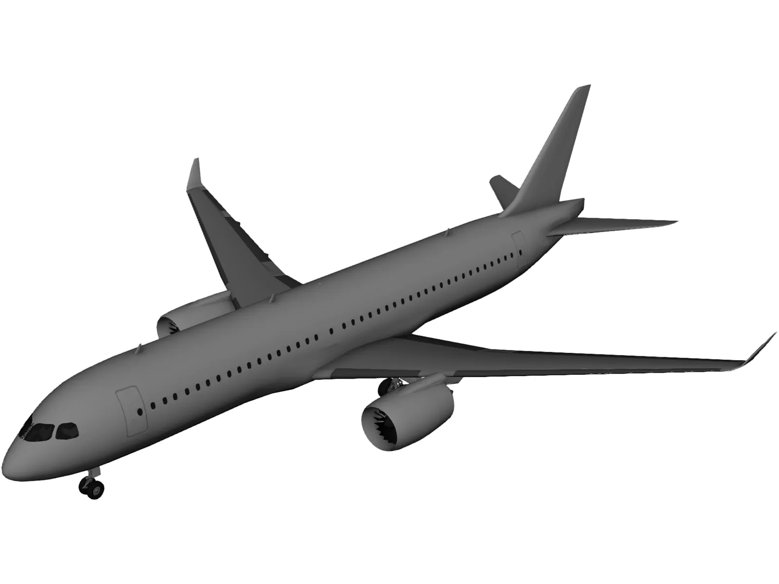 Bombardier CS300 3D Model main preview