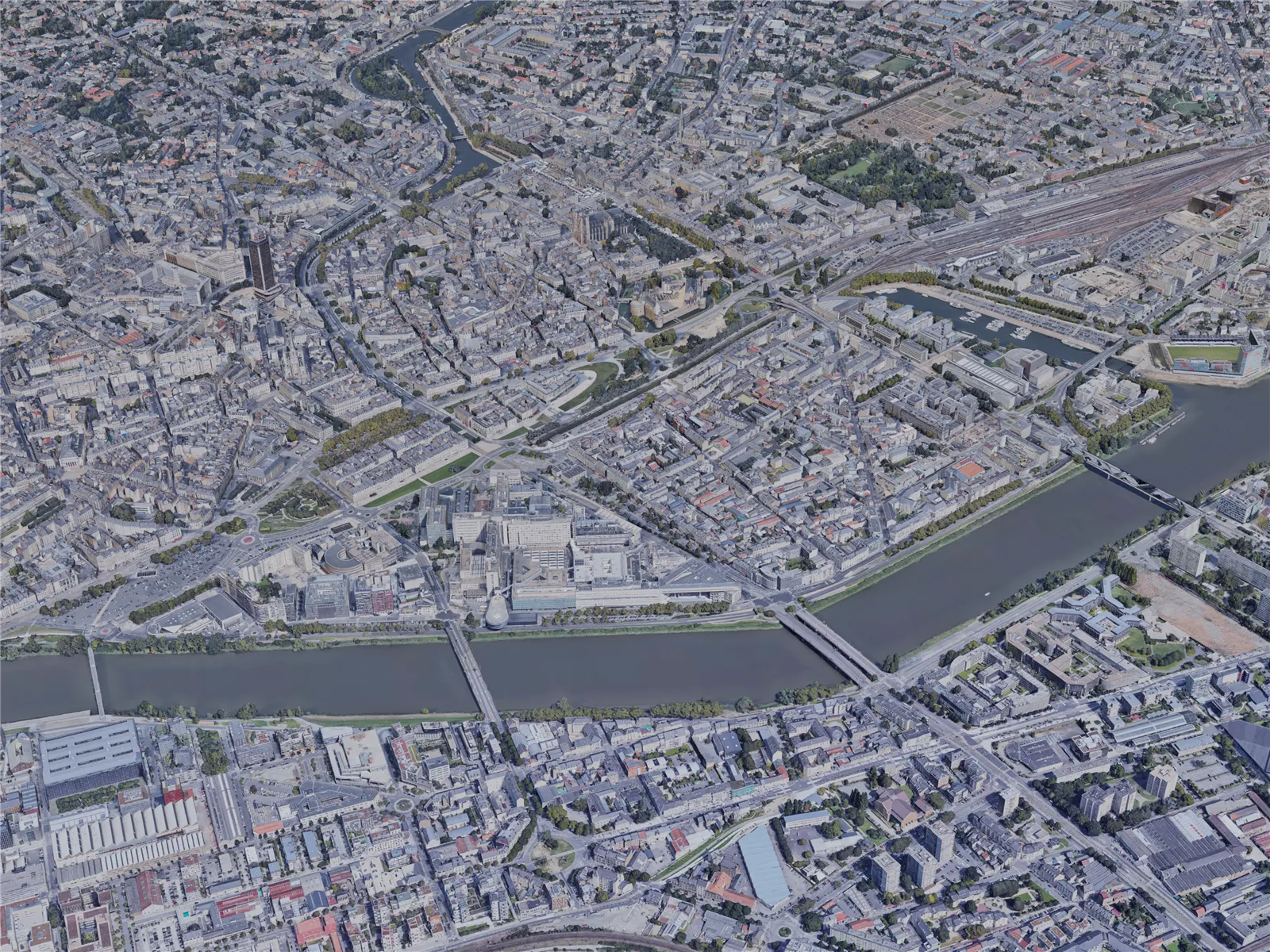 Nantes City, France (2019) 3D Model main preview