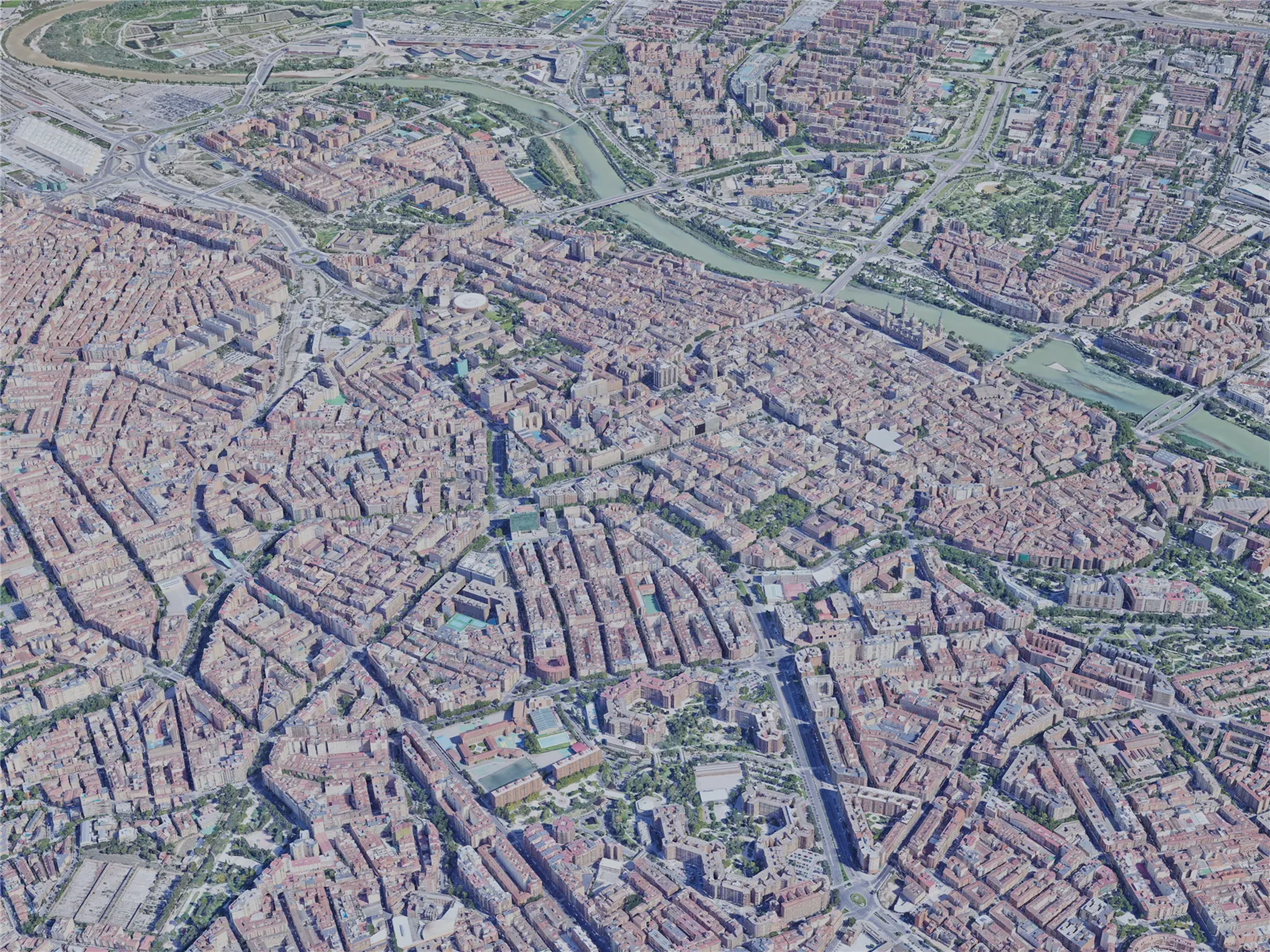 Zaragoza City, Spain (2019) 3D Model main preview