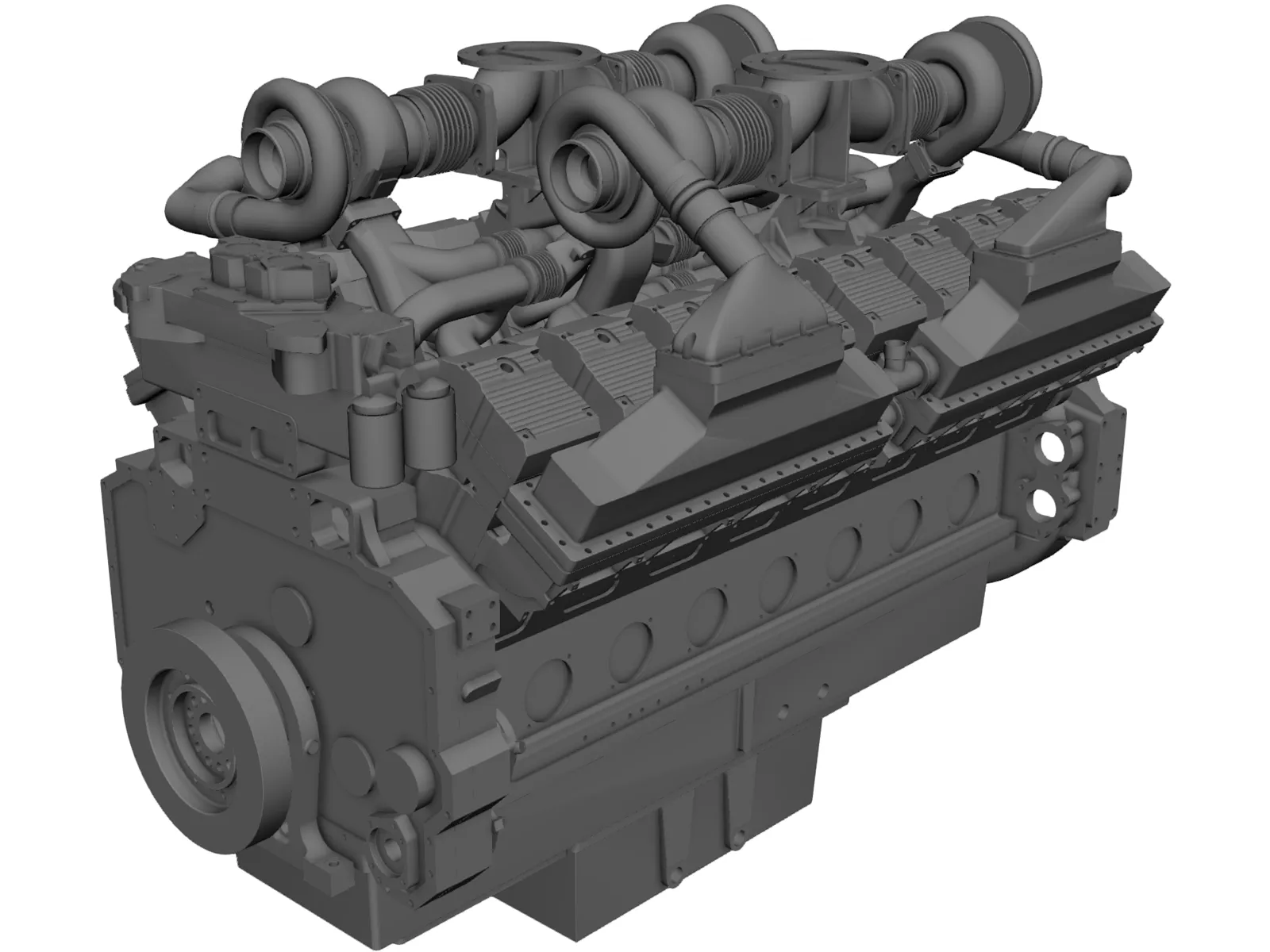 Cummins QSK60 V16 Engine 3D Model main preview