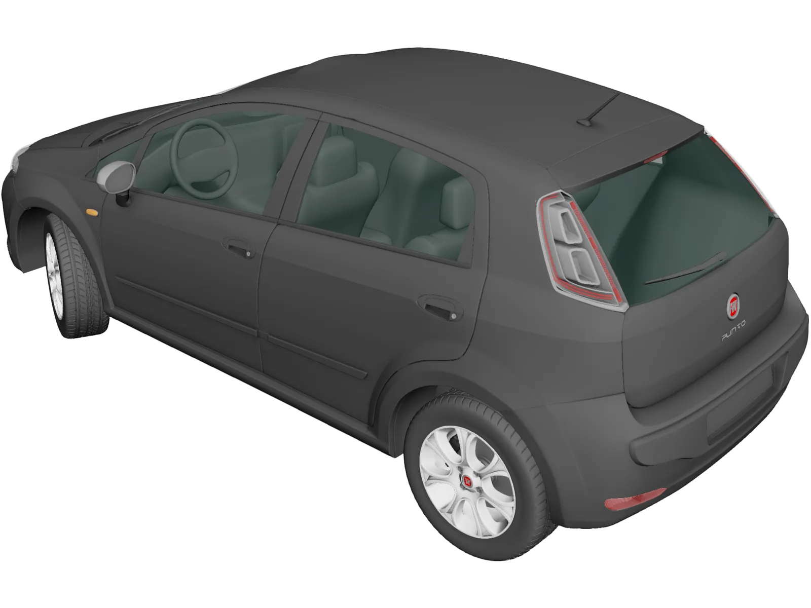 Fiat Punto 5-Door (2012) 3D Model main preview