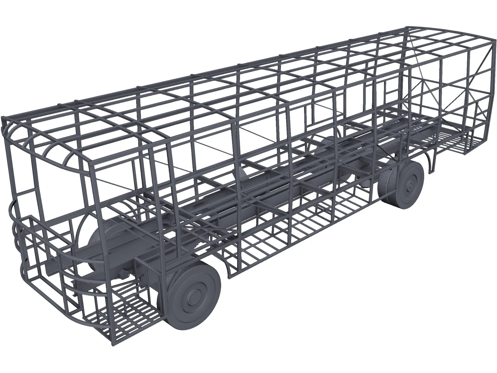 Bus Chassis 3D Model main preview