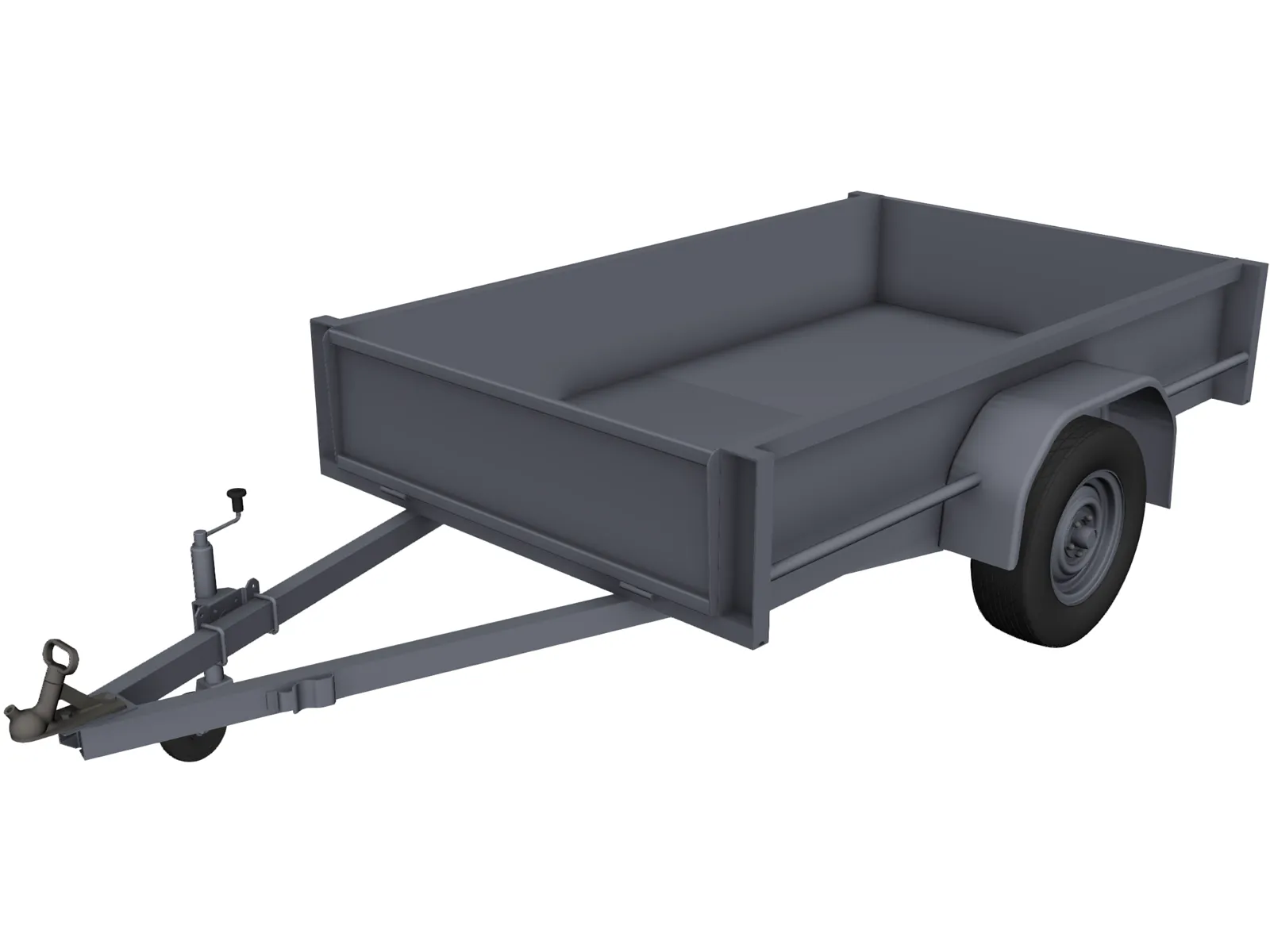 Box Trailer 7x5ft 3D Model main preview