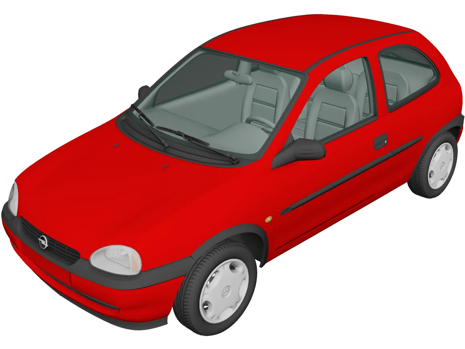 Opel Corsa 3-door (1998) 3D Model main preview