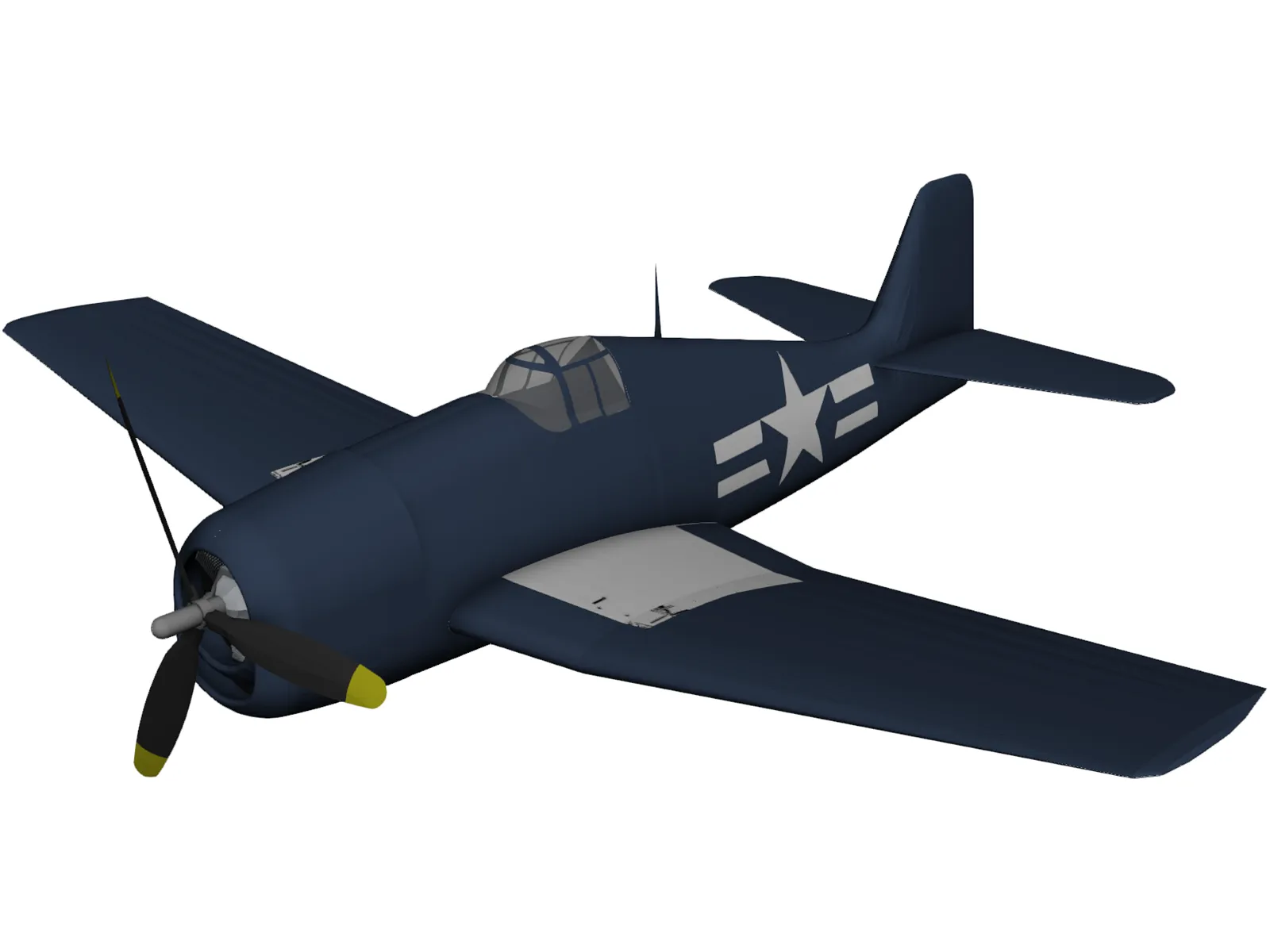 Grumman F6F Hellcat 3D Model main preview