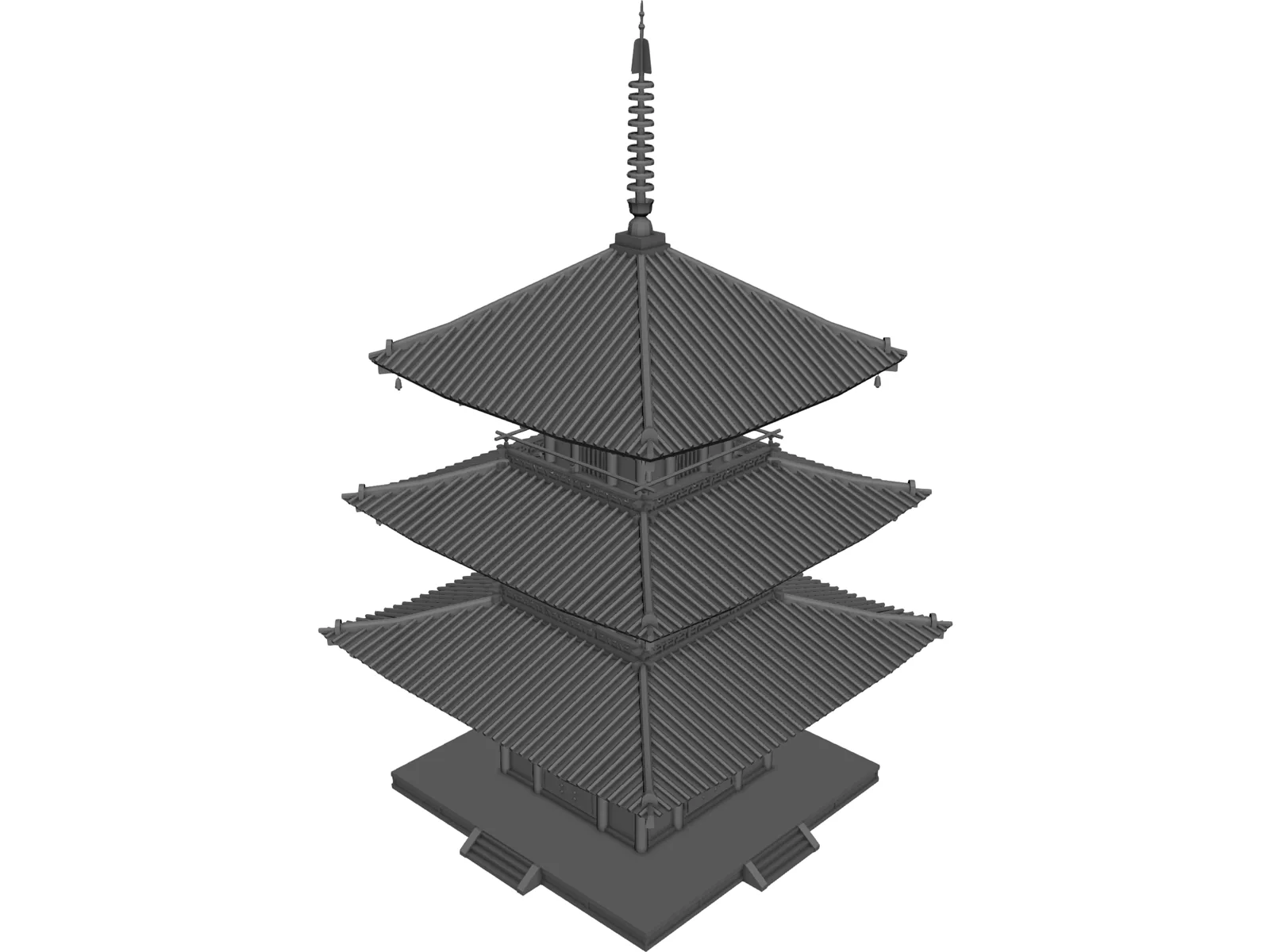 Japanese Tower 3D Model main preview