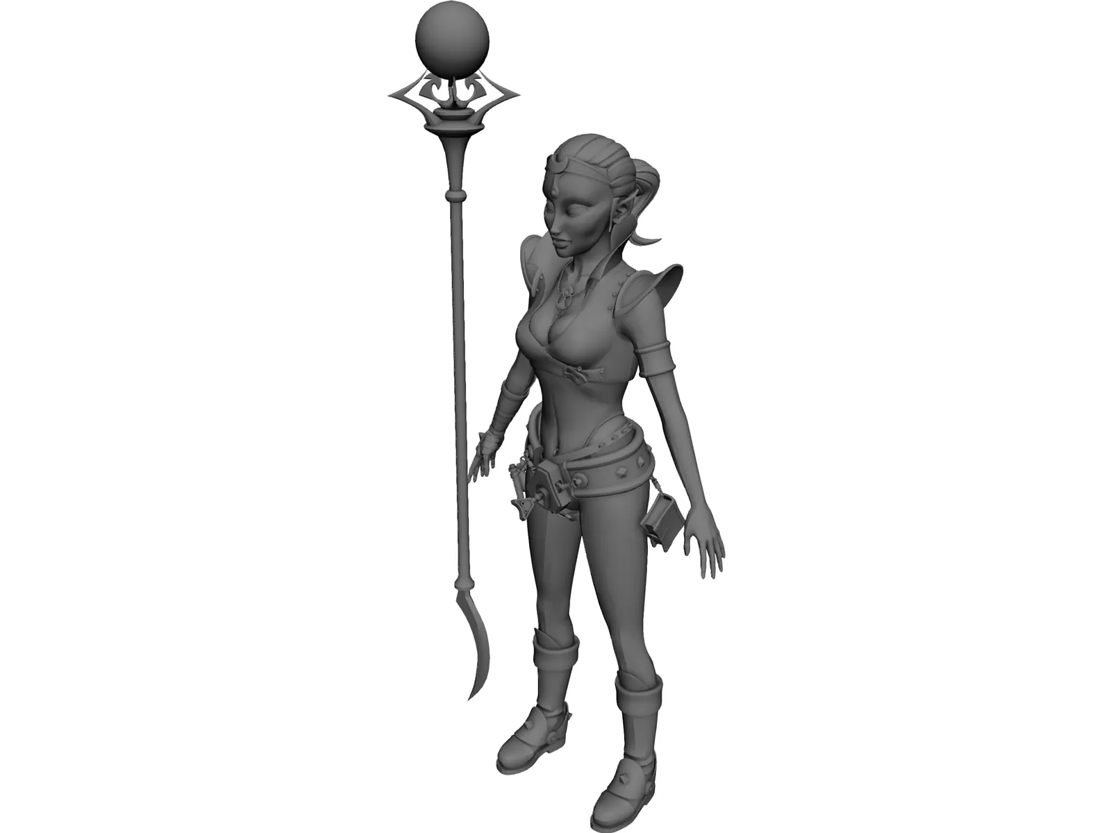 Elf Witch 3D Model main preview