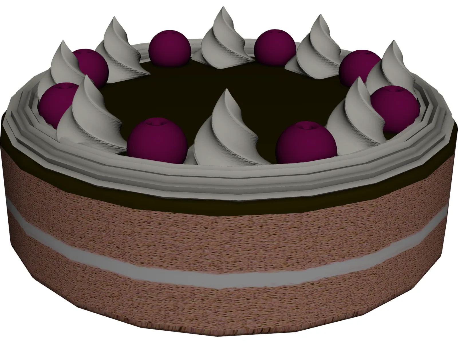 Cake Round 3D Model main preview