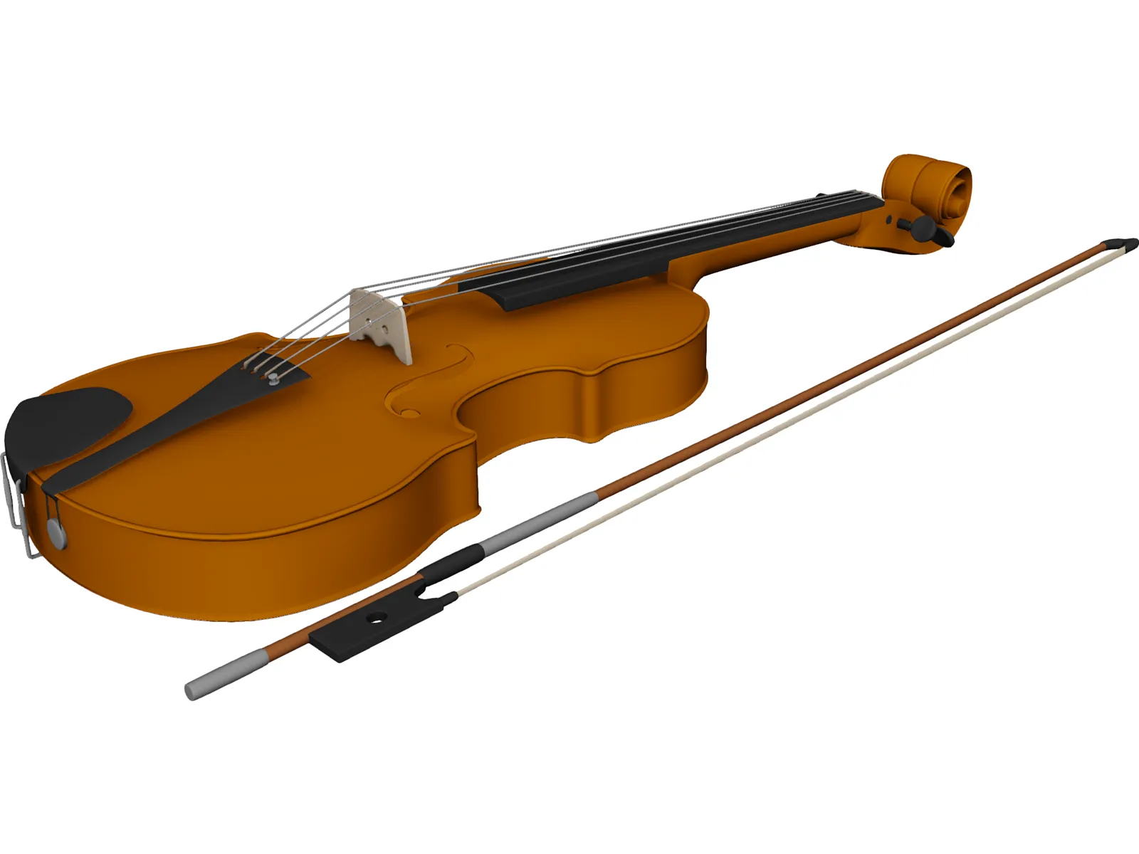 Violin 3D Model main preview
