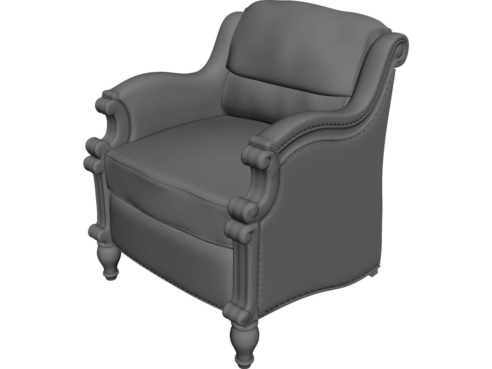 Colonial Chair 3D Model main preview
