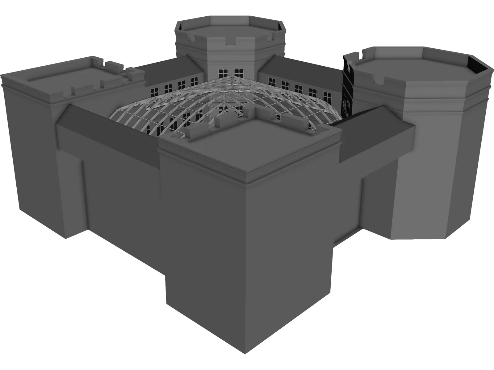 Building Dome 3D Model main preview