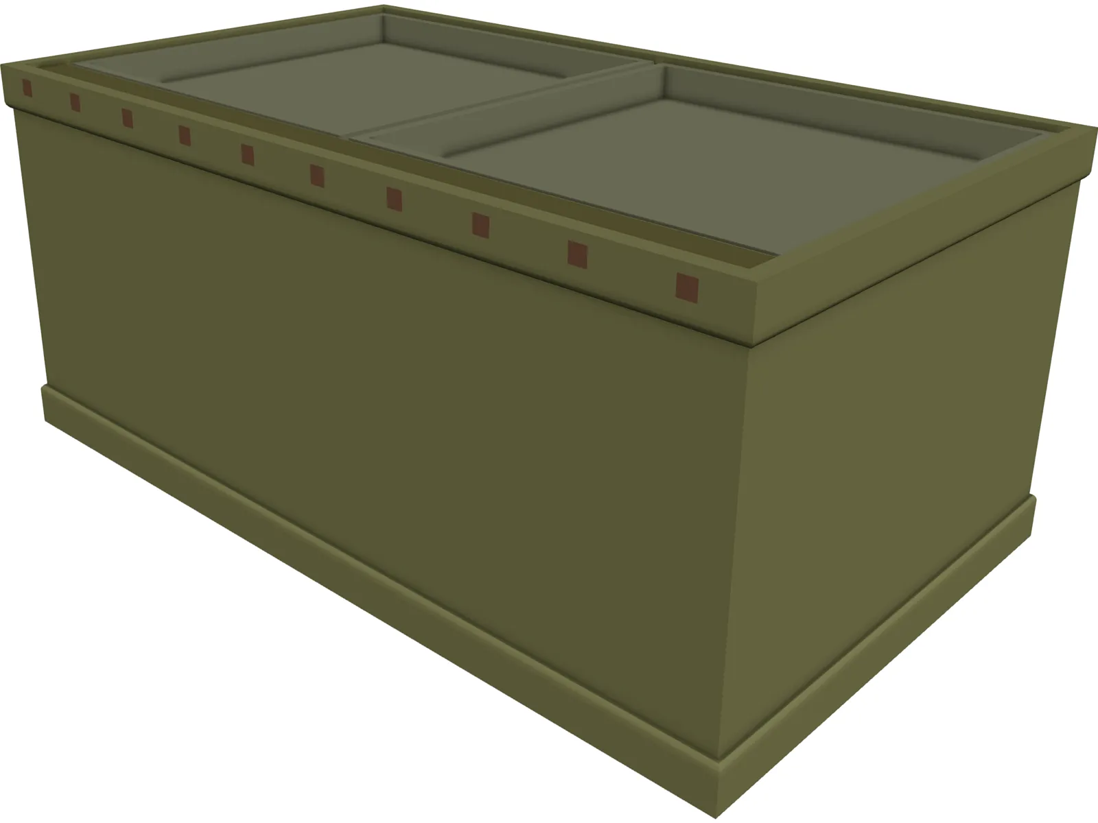 Wooden Chest 3D Model main preview