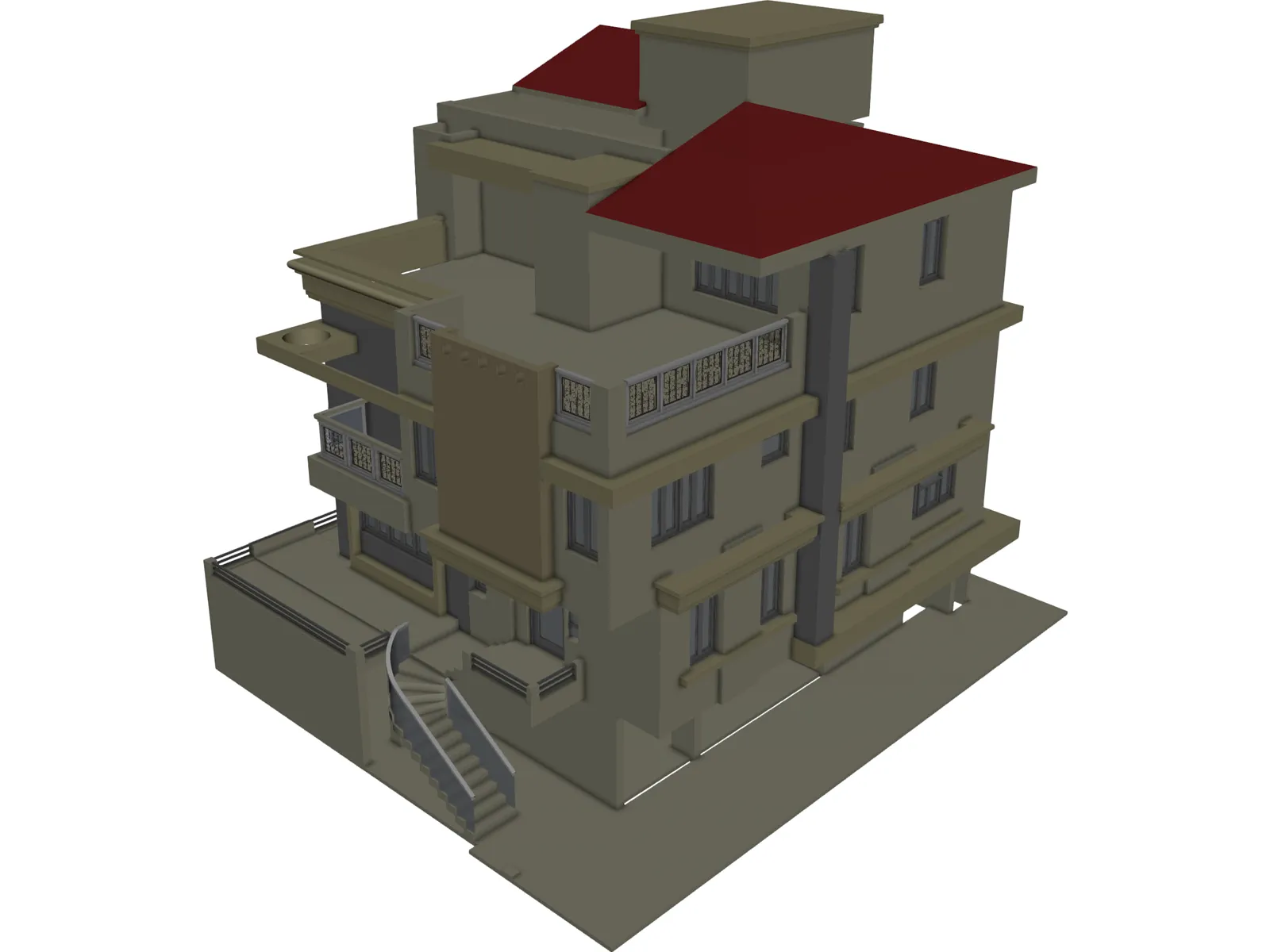 Rural House 3D Model main preview