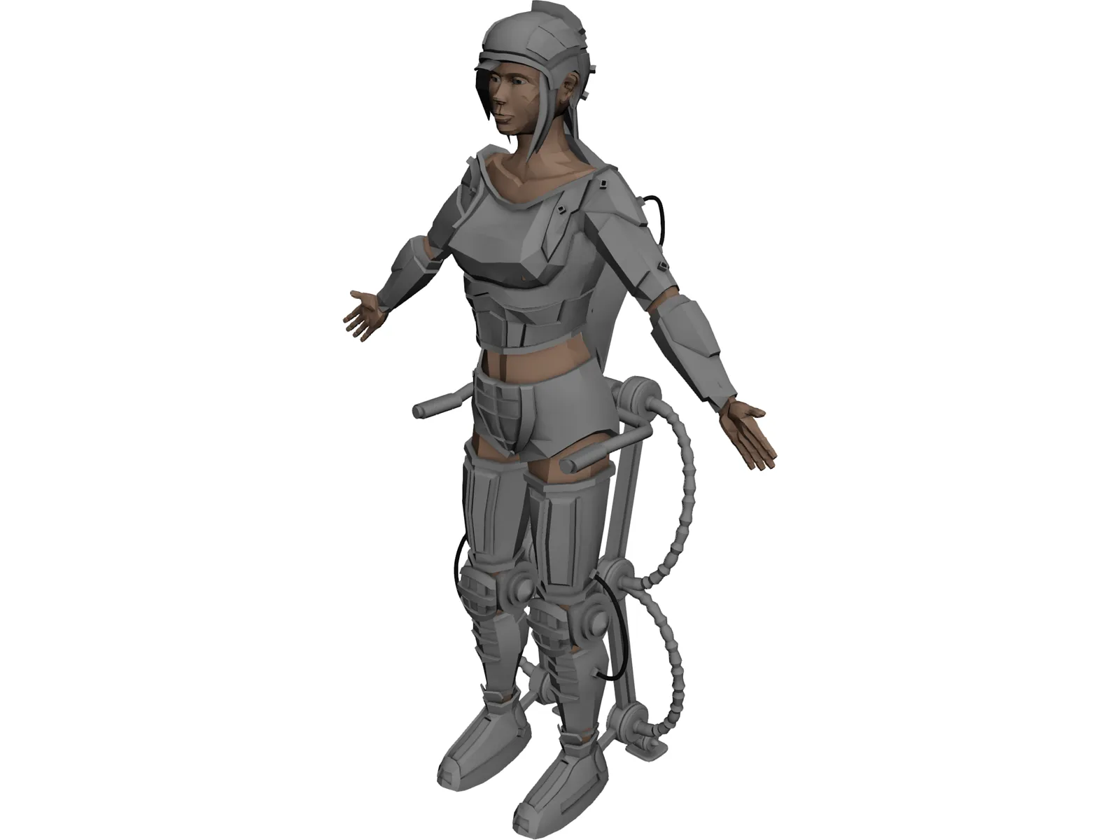 Woman Warrior Futuristic 3D Model main preview