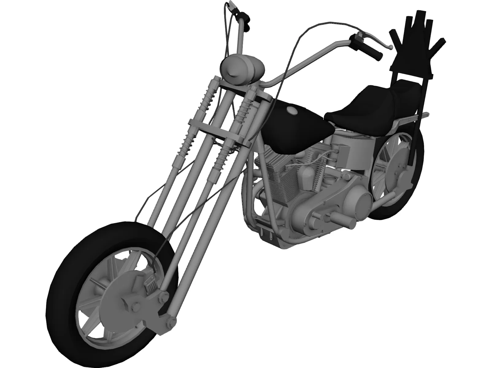 Custom Chopper 3D Model main preview