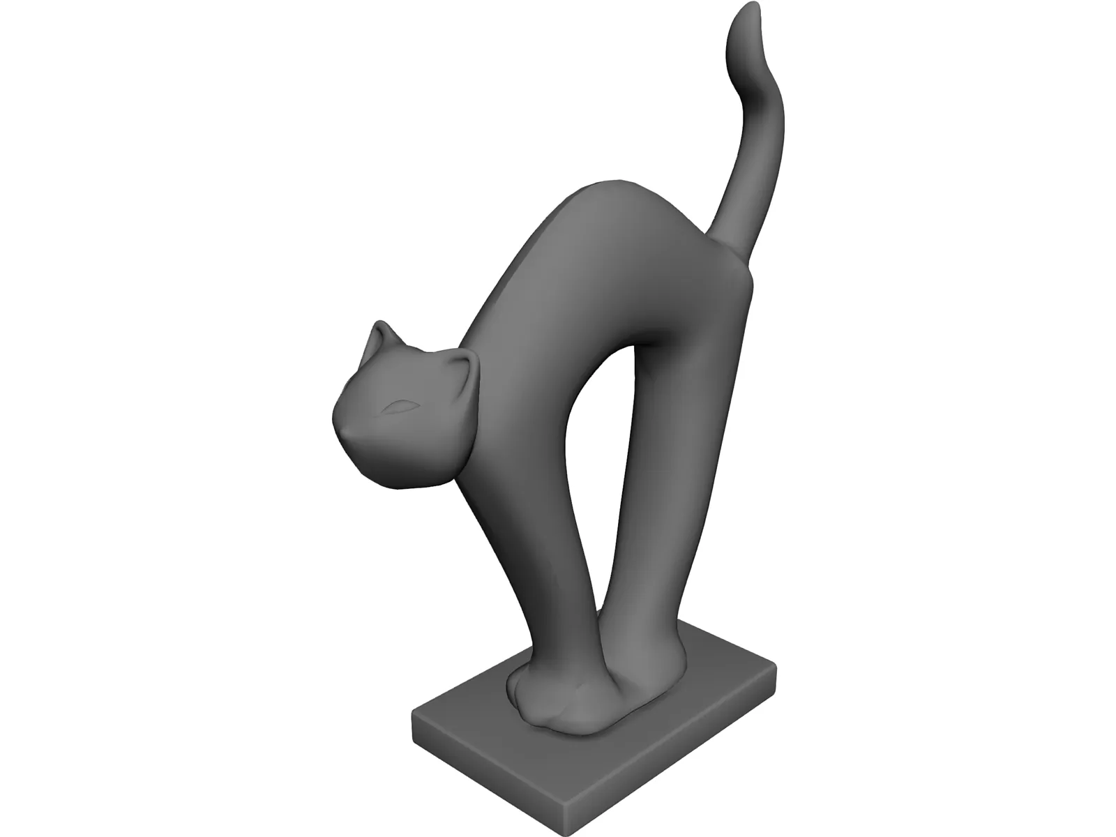 Abstract Cat Statue 3D Model main preview