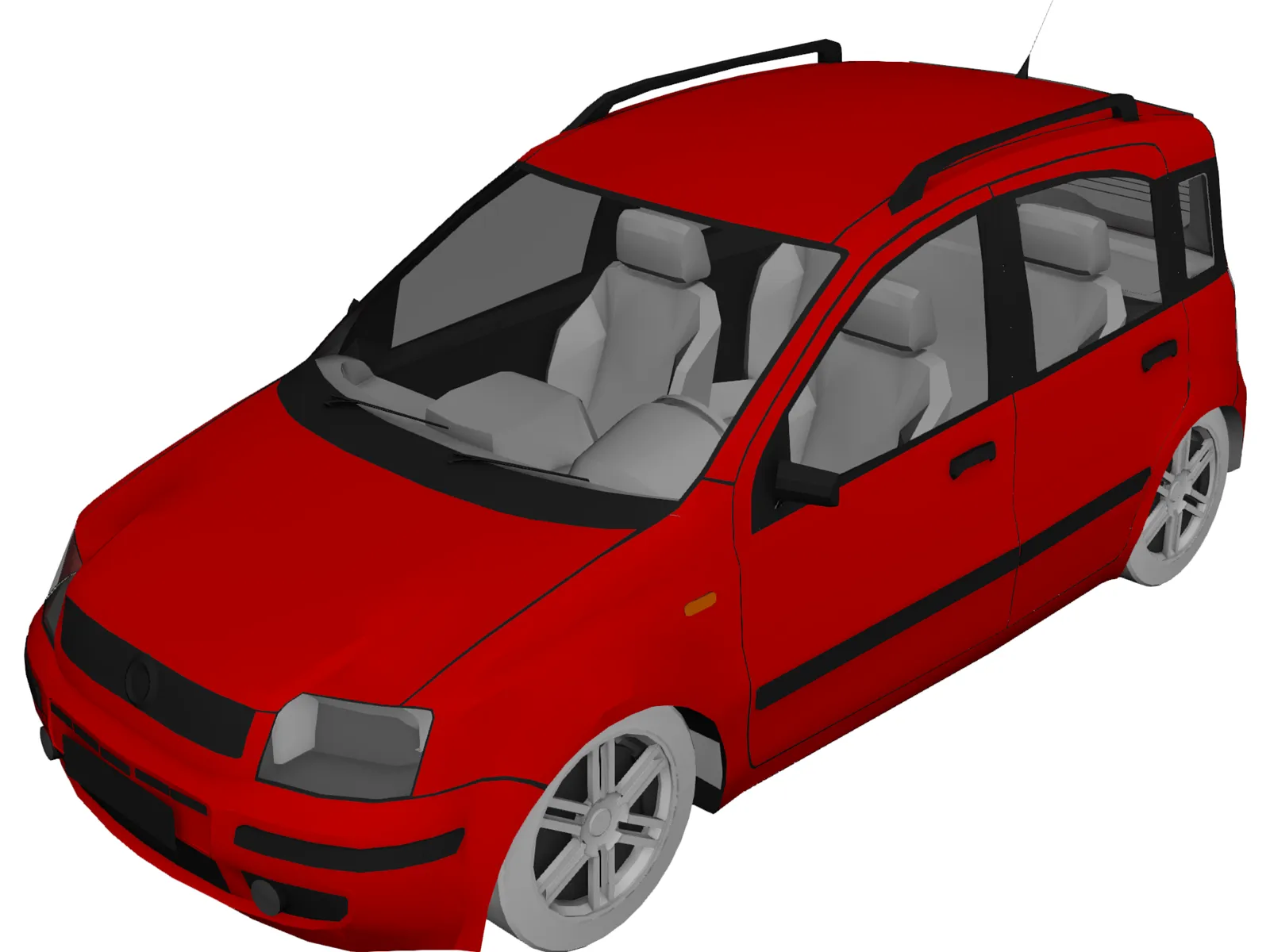 Fiat Panda (2005) 3D Model main preview