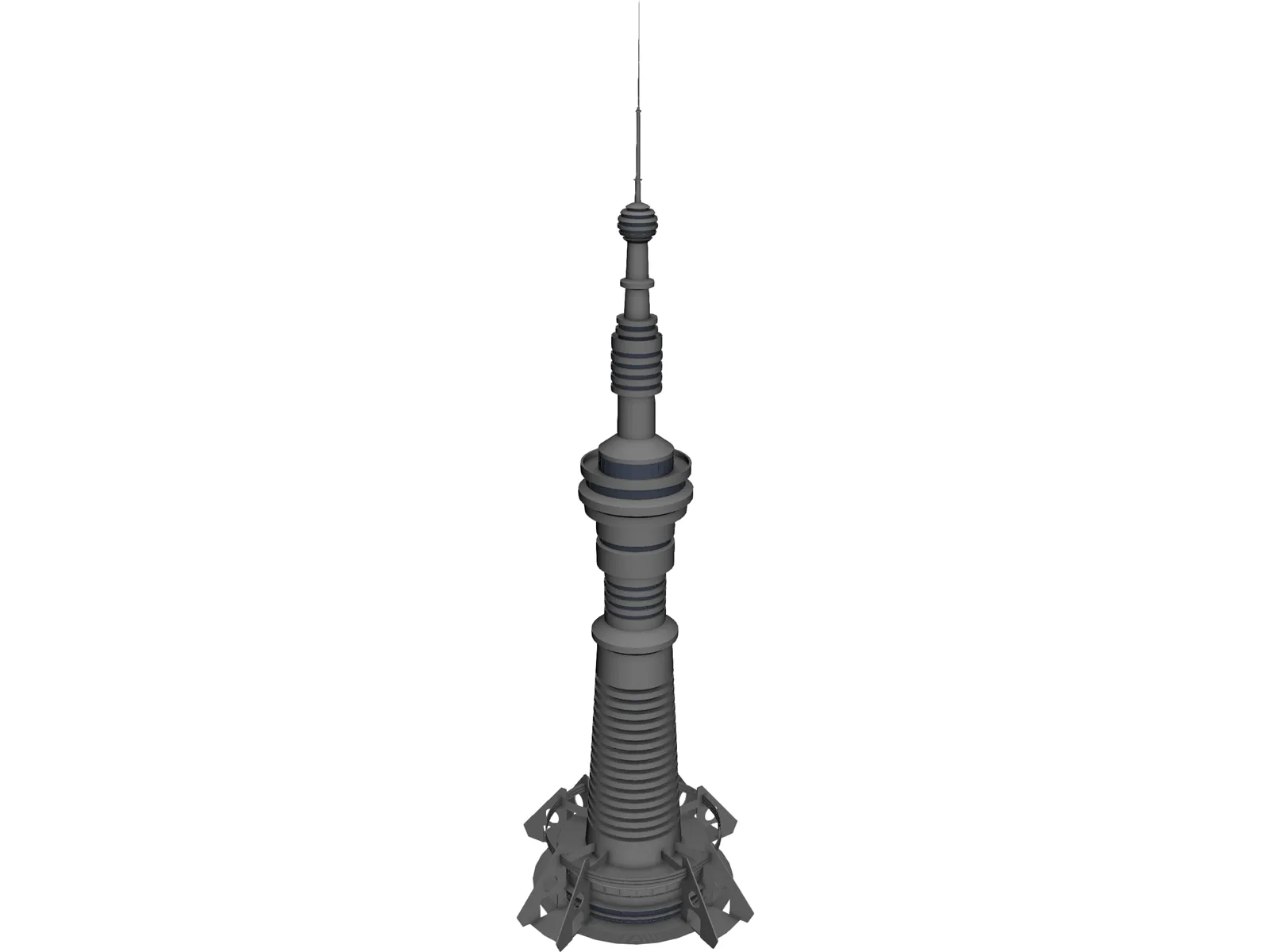 Futuristic Radio Tower 3D Model main preview