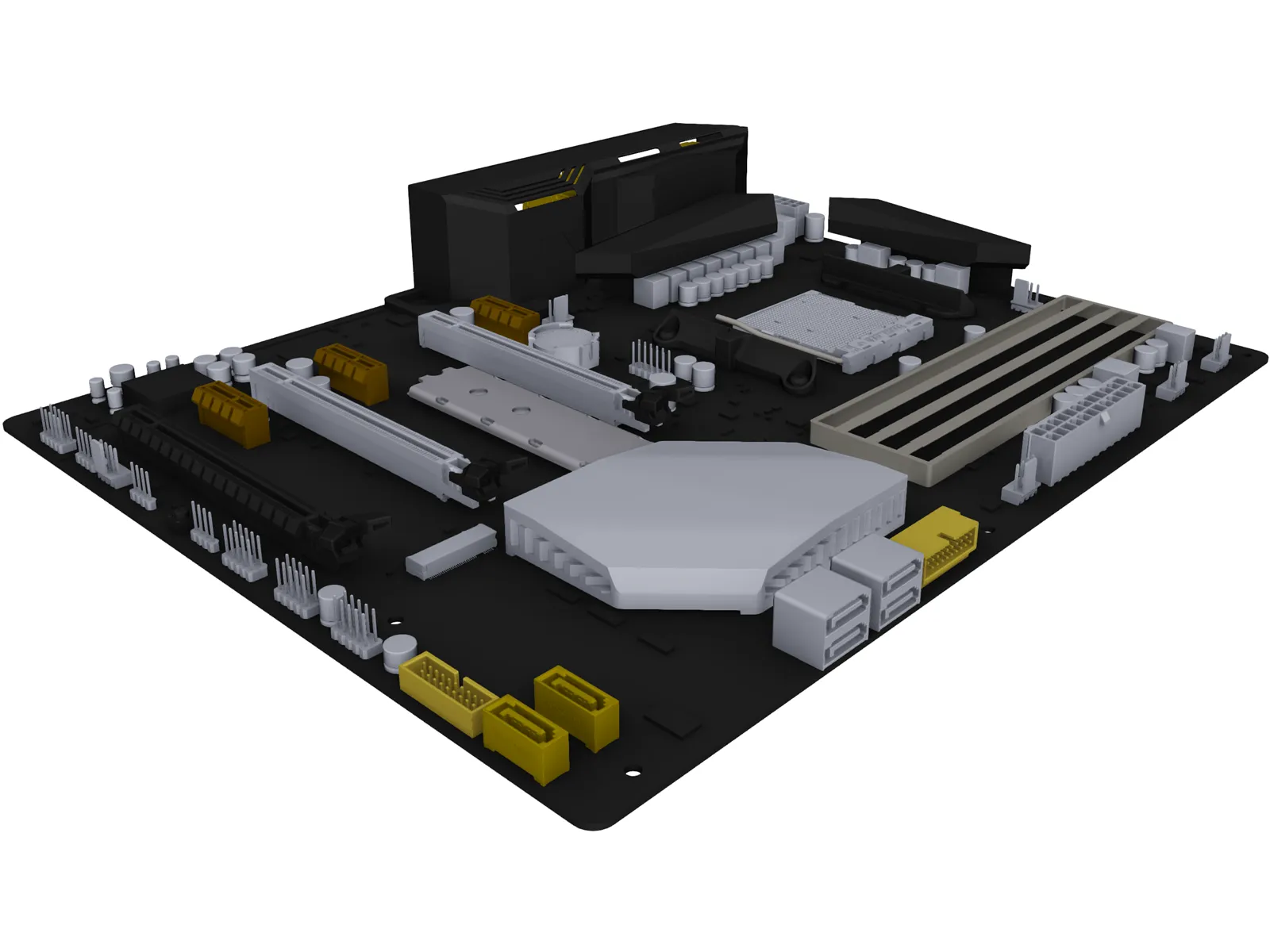 MSI X370 Gaming Pro Carbon Motherboard 3D Model main preview