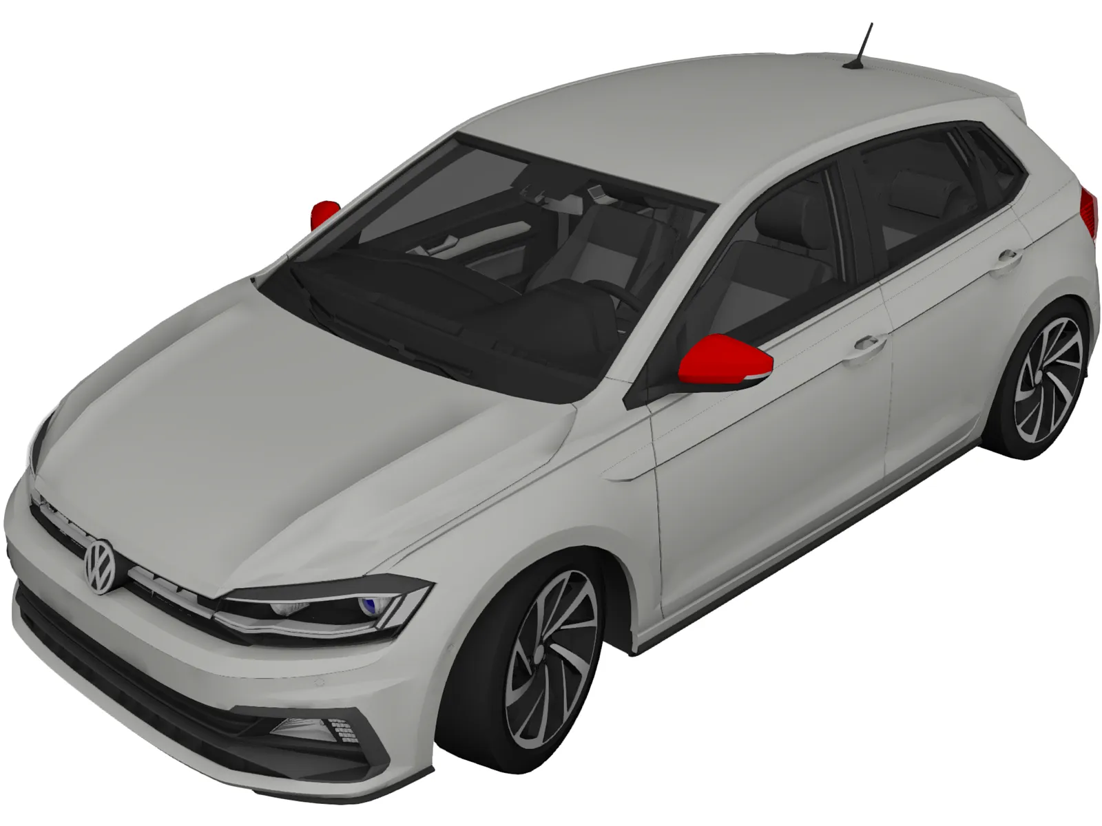 Volkswagen Polo (2018) 3D Model main preview