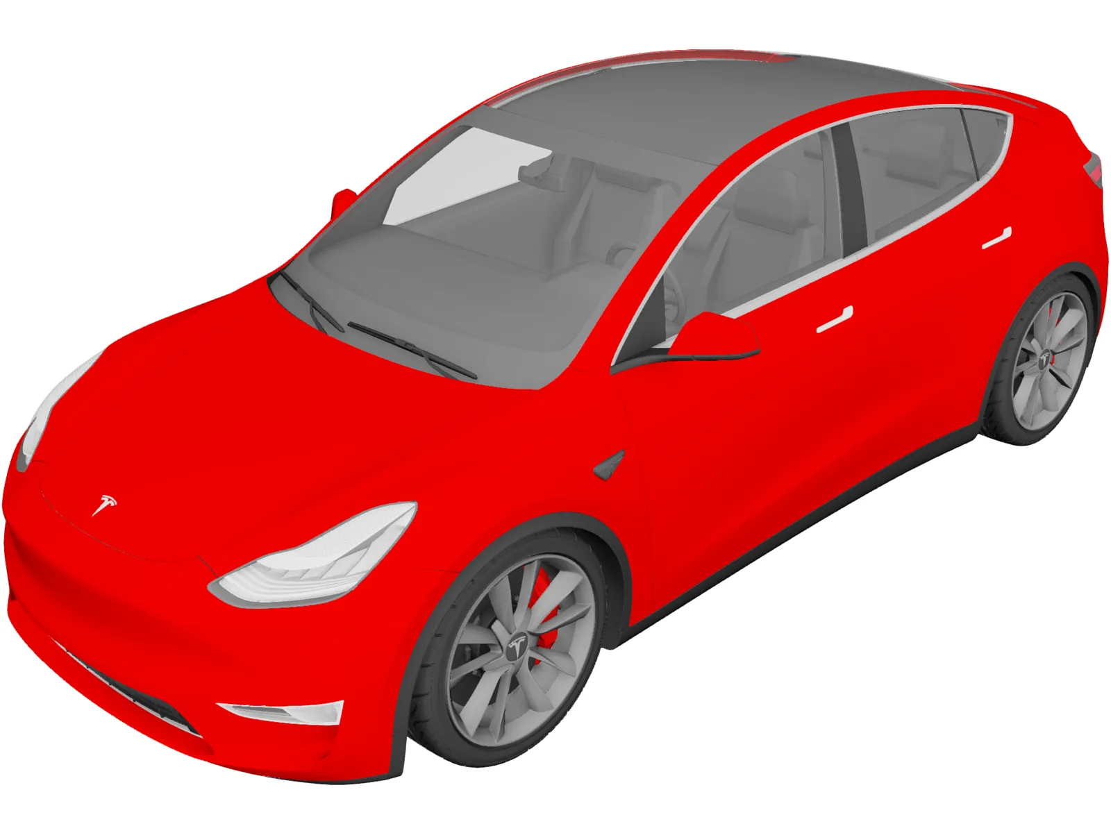 Tesla Model Y (2021) 3D Model main preview