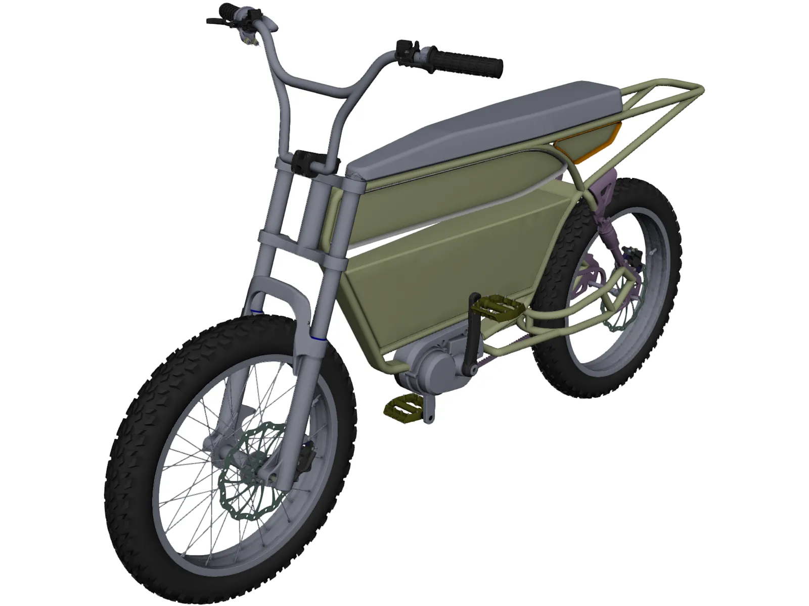 Electric Bicycle 3D Model main preview