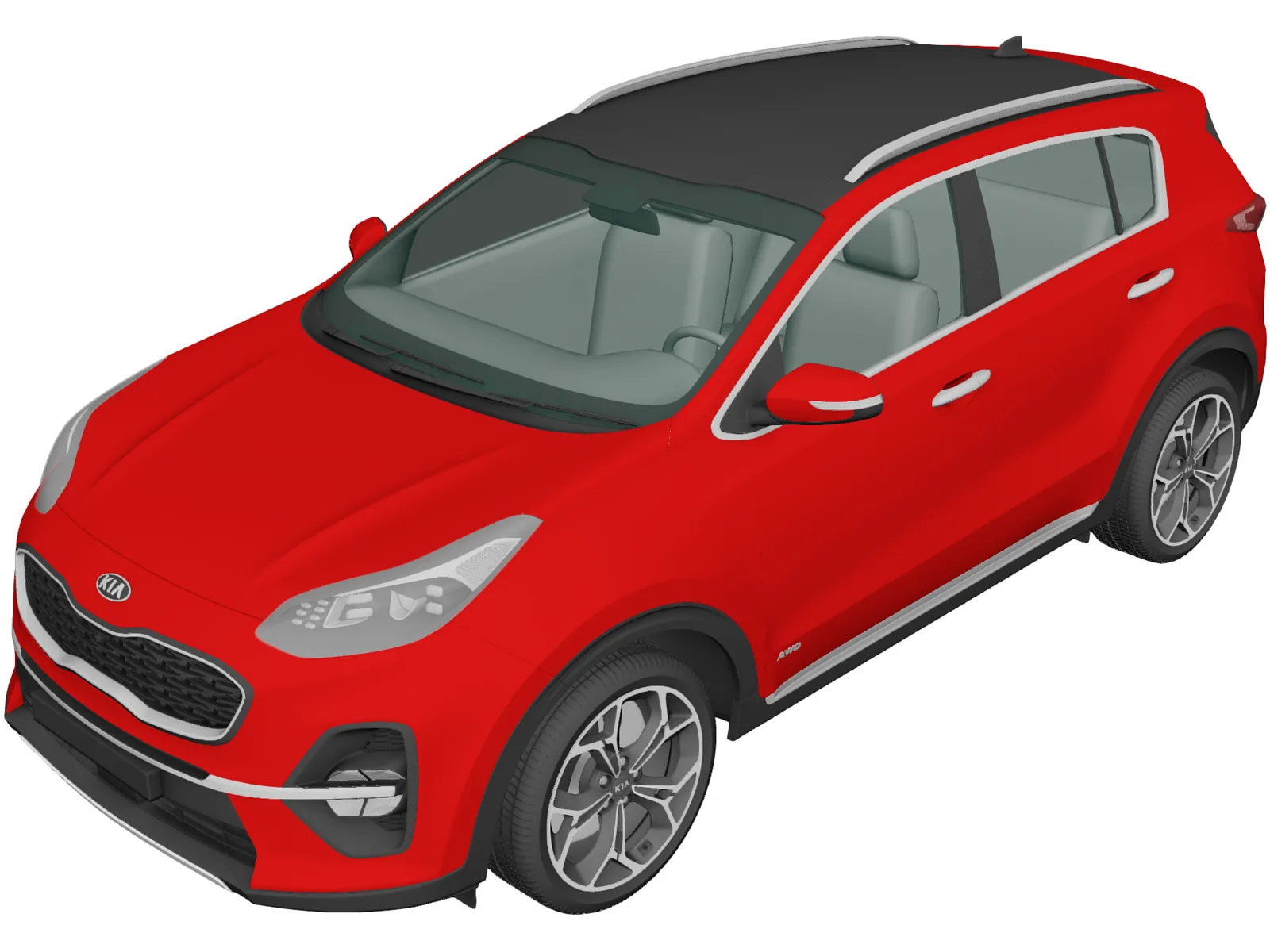 Kia Sportage GT-Line (2018) 3D Model main preview