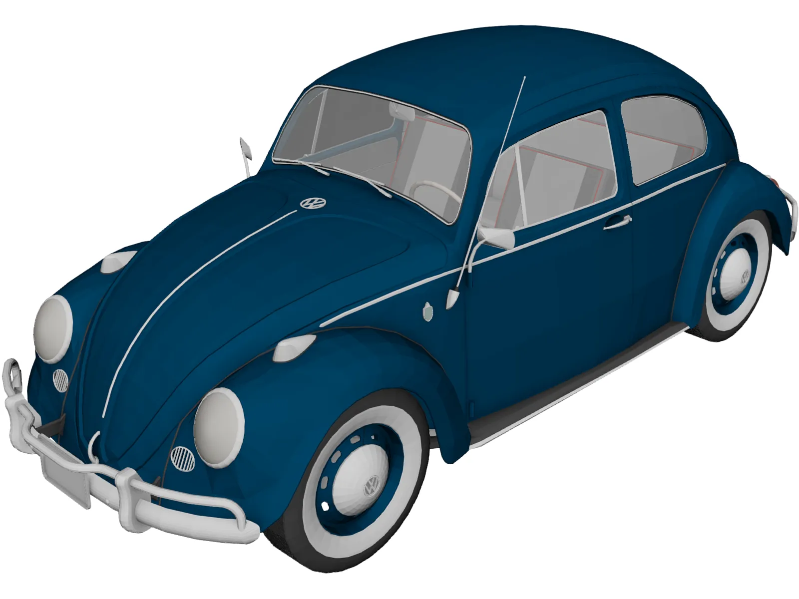 Volkswagen Beetle (1962) 3D Model main preview