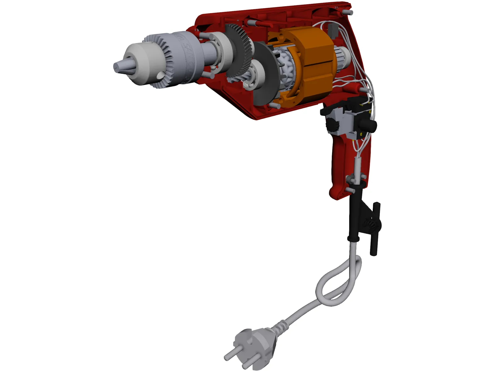 Hand Drill 3D Model main preview