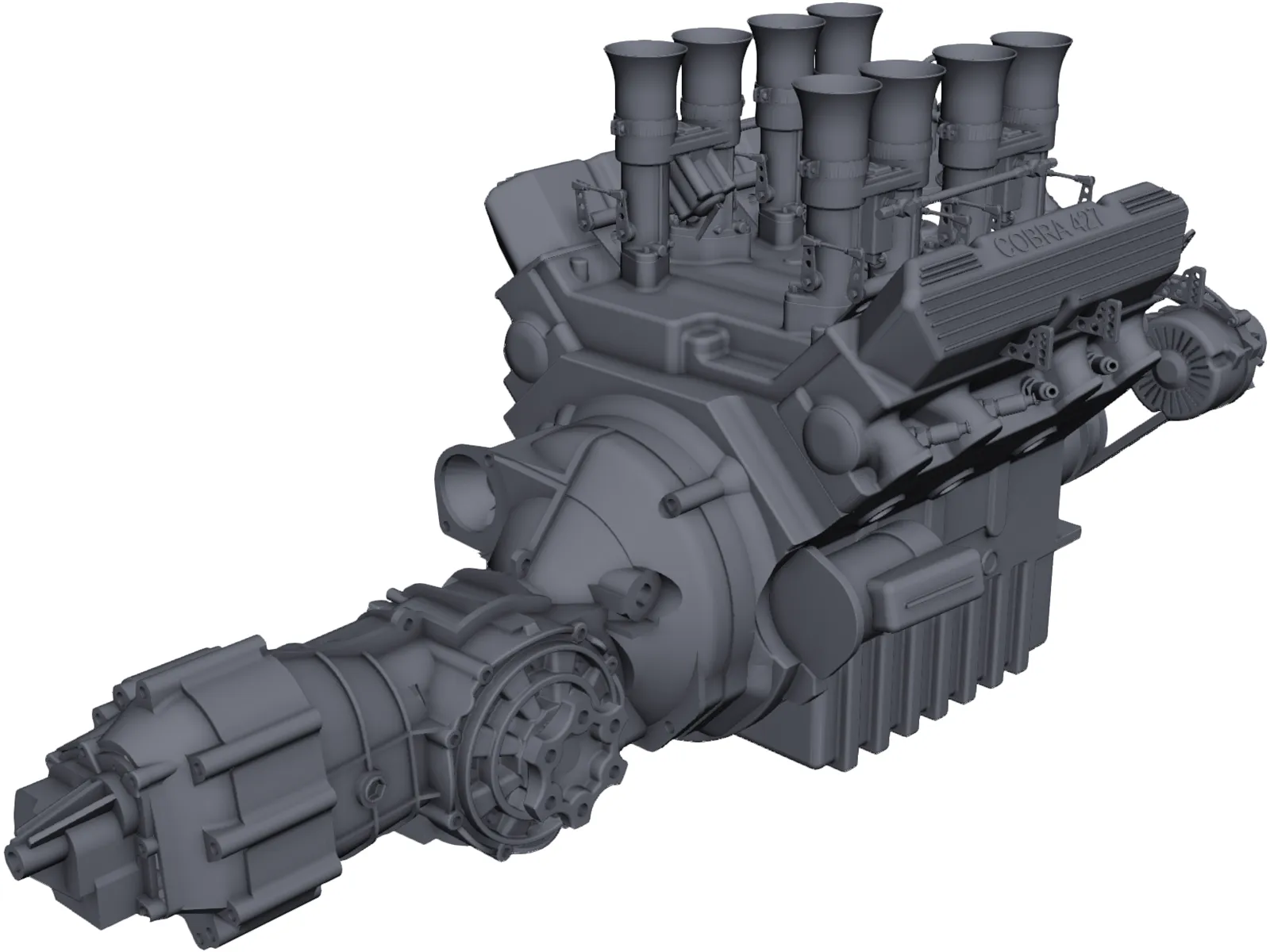 Jaguar XJ13 Engine and Gearbox 3D Model main preview