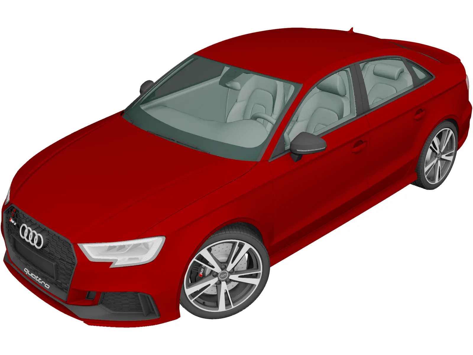 Audi RS3 Sedan (2017) 3D Model main preview
