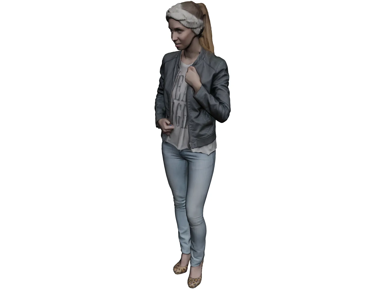 Woman Jeans High Heels 3D Model main preview