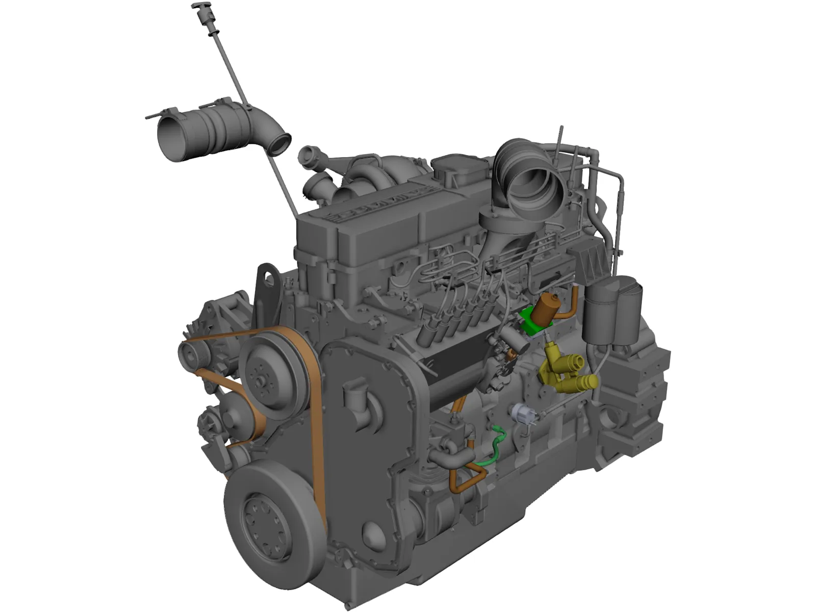 Cummins ISL Engine 3D Model main preview