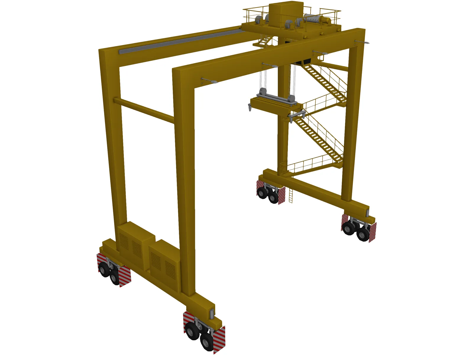 RTG Container Port Crane 3D Model main preview