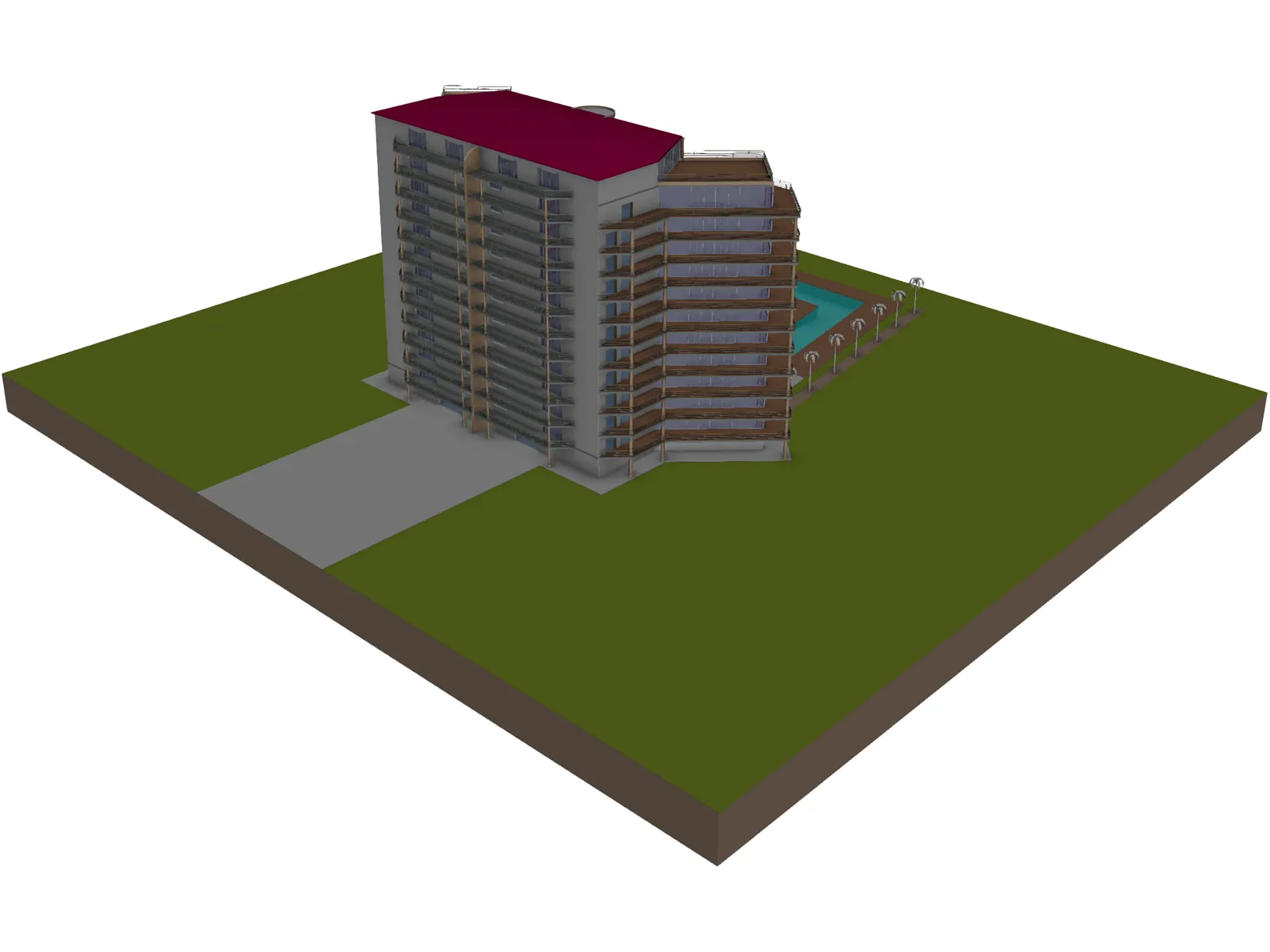 Luxury Building 3D Model main preview