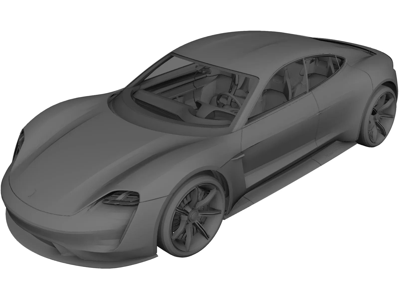 Porsche Mission E (2015) 3D Model main preview