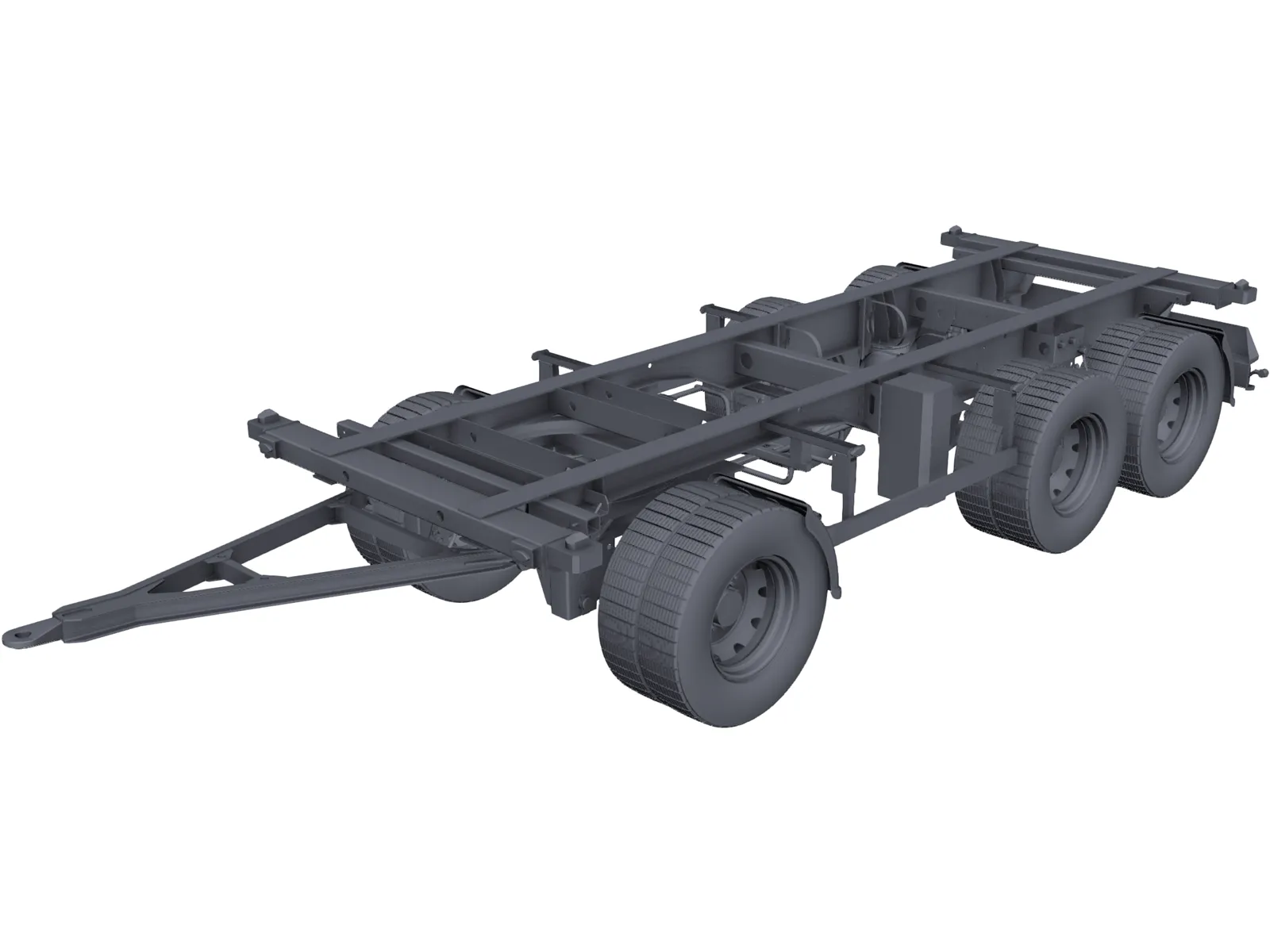 3 Axle Trailer 3D Model main preview