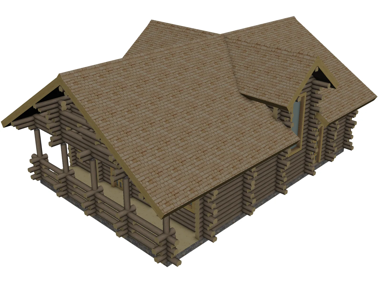 Log House 3D Model main preview